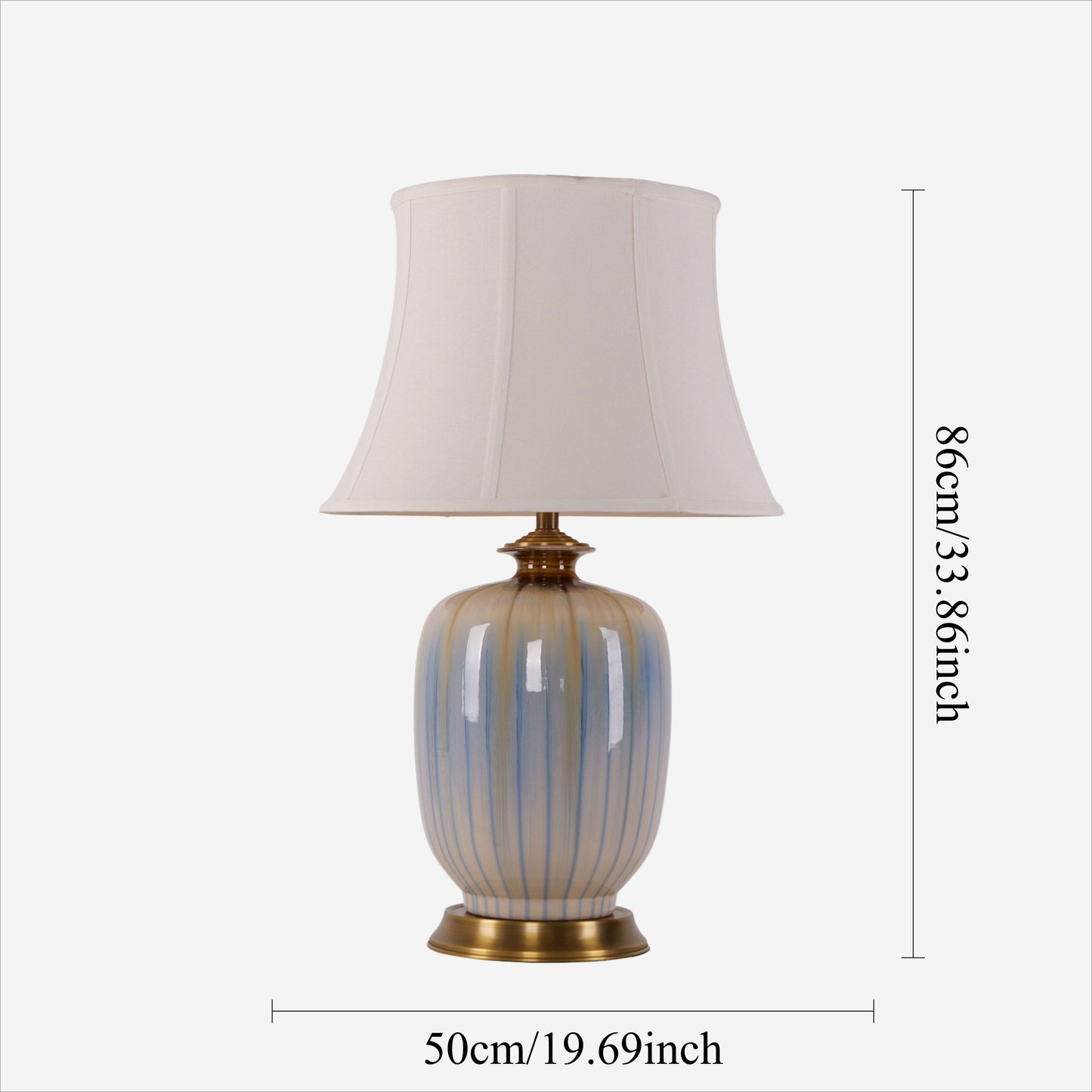 Lightsin Ceramic Table Lamp Artisan Blue Brushed Glaze Decorative Lighting Lightsin UK