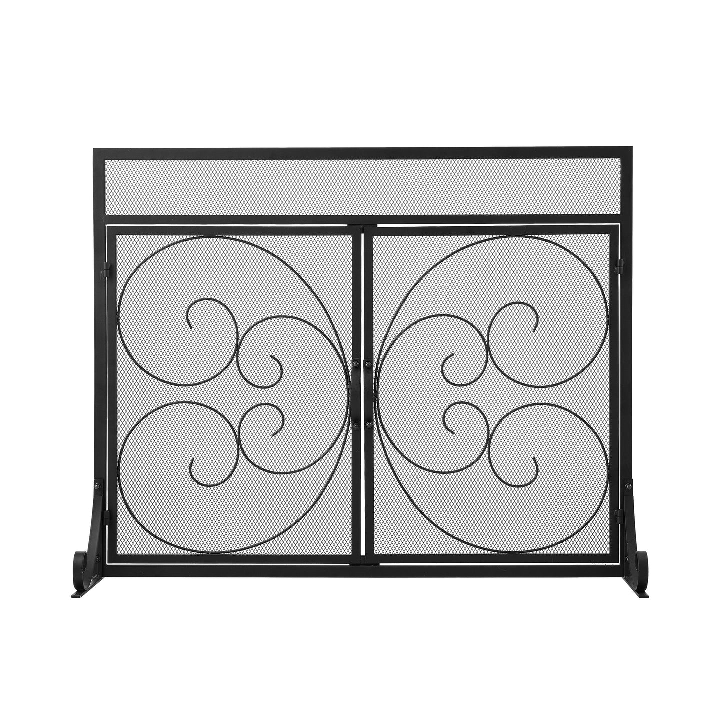 Smallbee Iron Fireplace Screen Black Powder Coated – 89x25x71.5cm