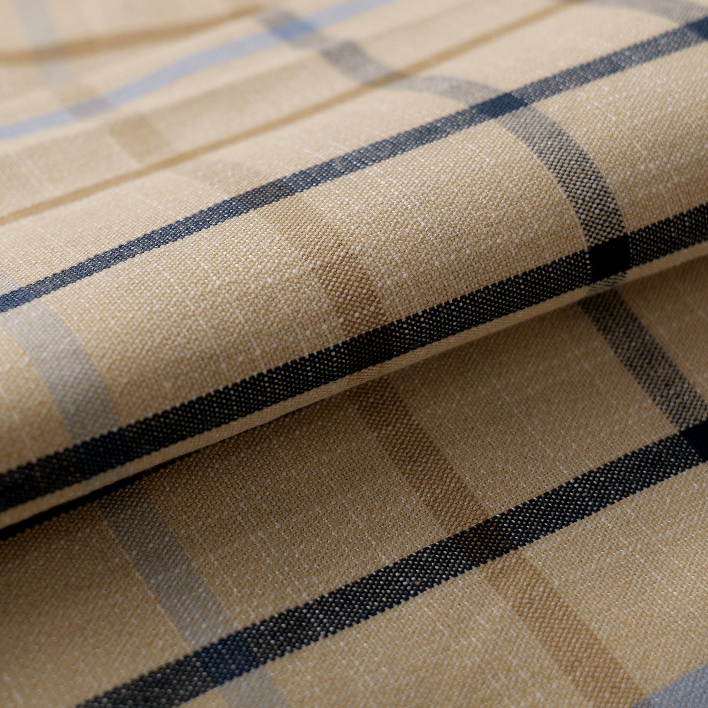 Mid-weight Windowpane Check Fabric Cotton, Sky Blue, AR460033