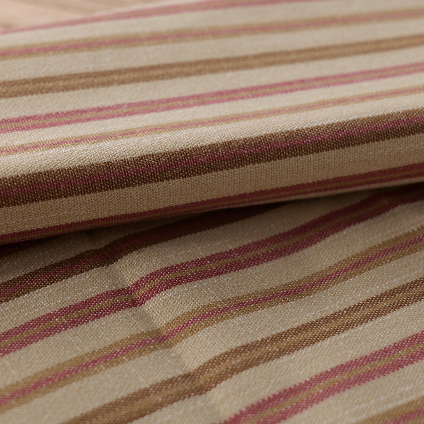 Mid-weight Banded Stripes Fabric Cotton, Dusky Rose, AR460037