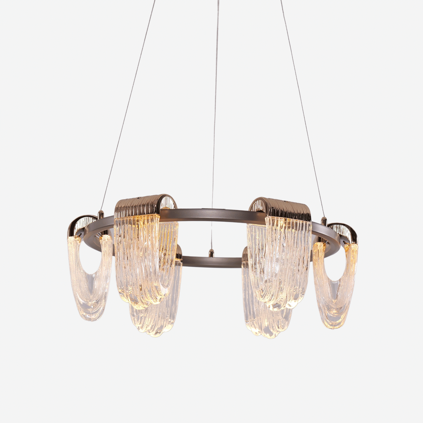 Modern LED Pendant Ceiling Light with Cascading Gold Acrylic Curves Lightsin UK