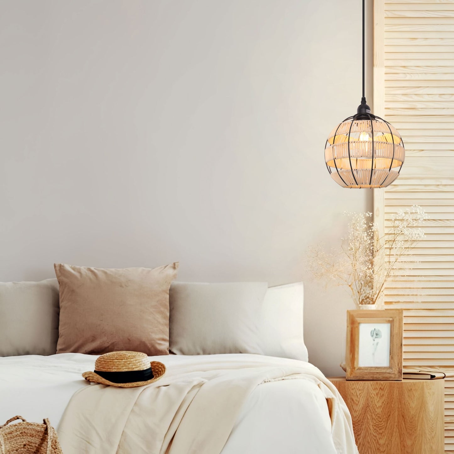 Lightsin Woven Sphere Pendant Light for Cozy Natural Elegance Lightsin UK