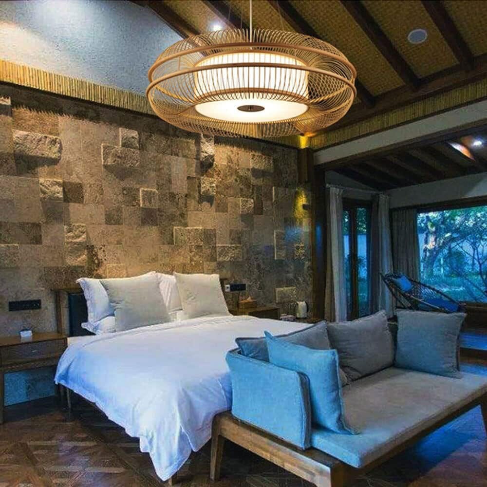 Lightsin LED Bamboo Pendant Light Drum-Shaped 45/60/70/80 Dia Lightsin UK 60cm Dia