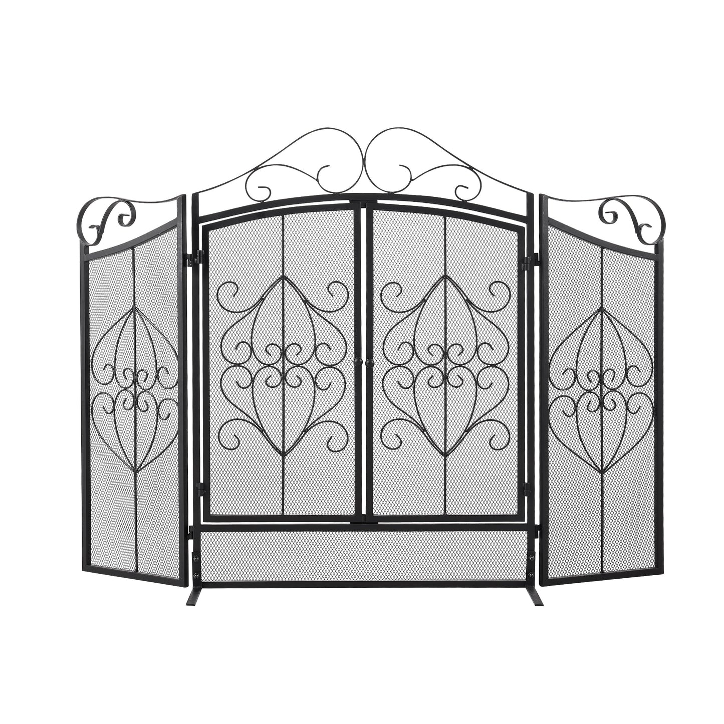 Smallbee Iron Fireplace Screen Black Powder Coated – 114.7x84x16.5cm