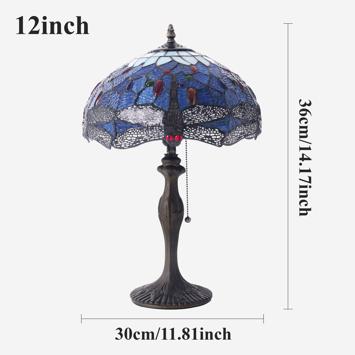Tiffany Table Lamp | Handcrafted Stained Glass Dragonfly Series