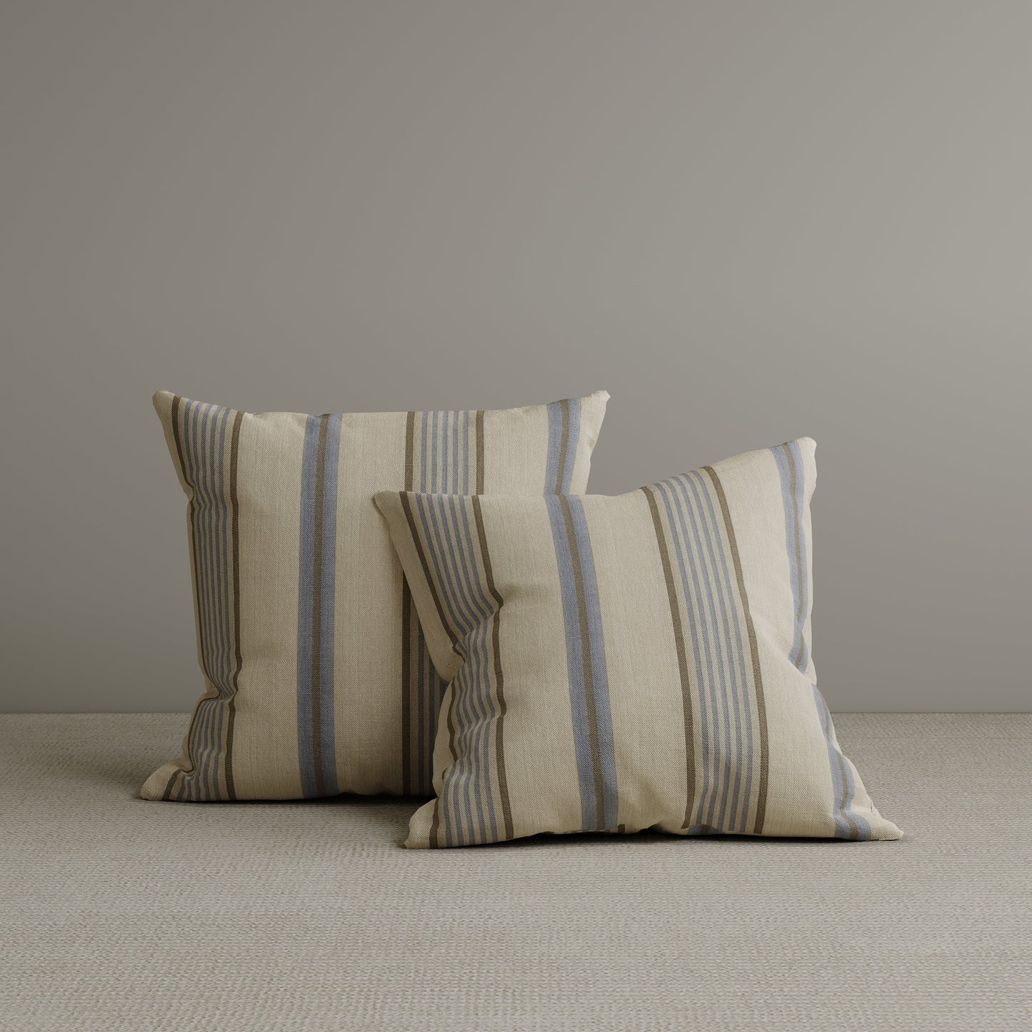 Square Exclusive Design Cushion in Sky Blue Striped Cotton Linen, 45*45CM