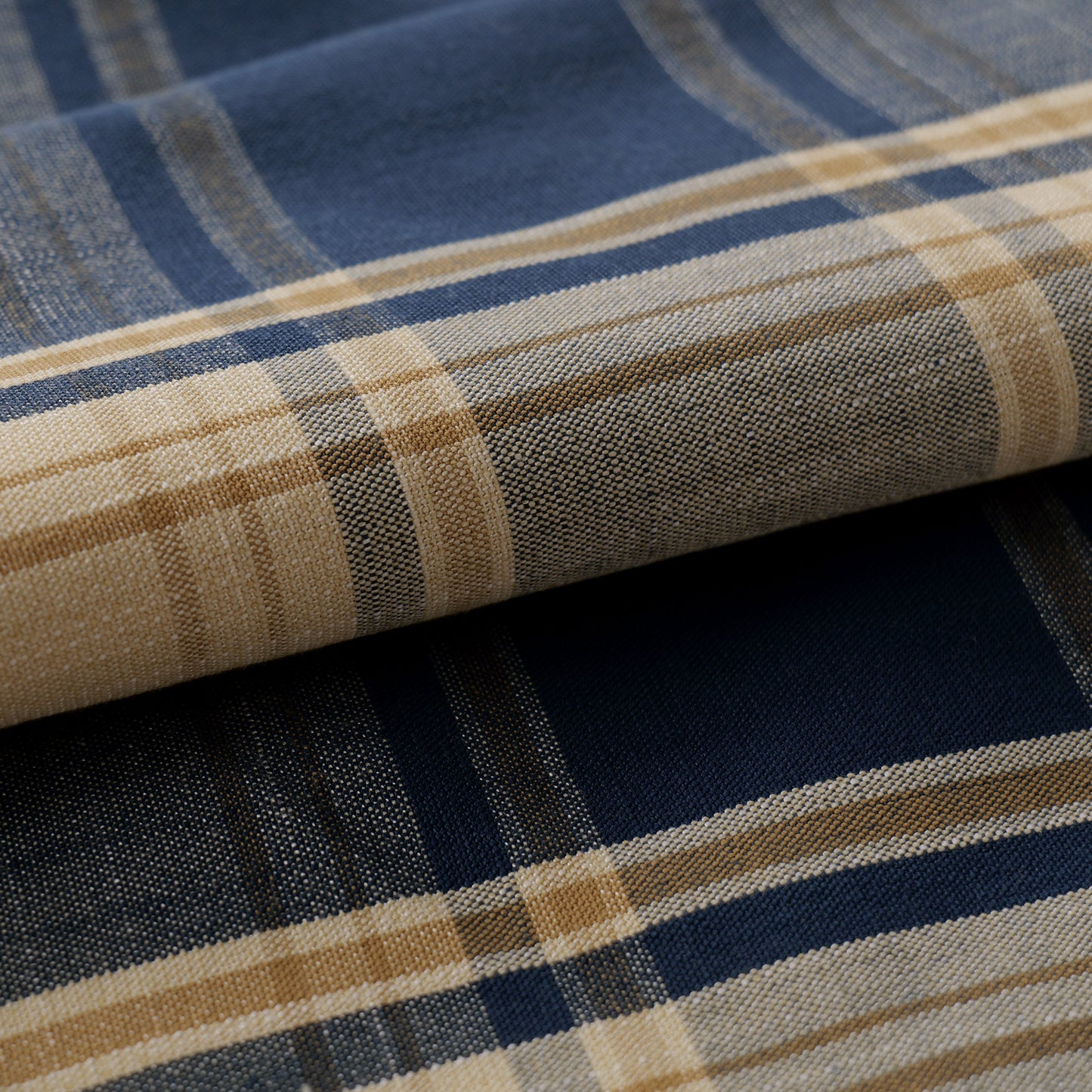 Mid-weight Check Fabric Cotton, Midnight Blue, AR460035