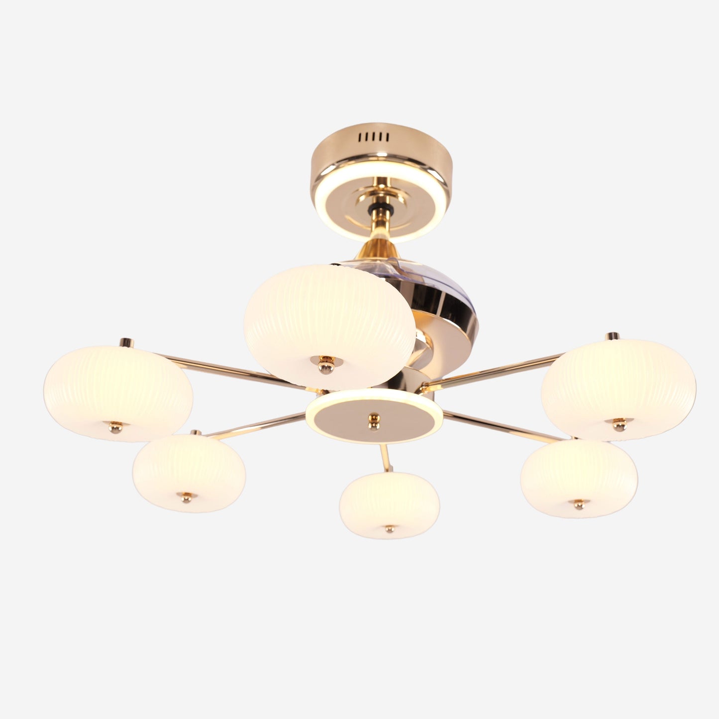Lightsin Ceiling Fan Light with 6-Speed Control in Copper and Acrylic Lightsin UK