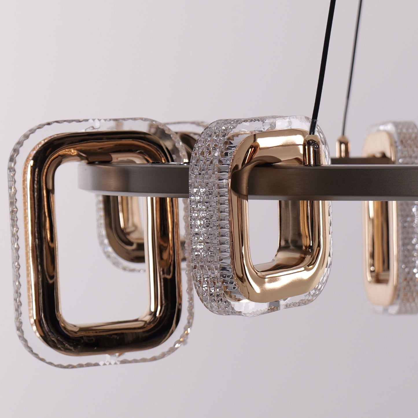 Lightsin Gold Geometric LED Pendant Light with Acrylic Accents Lightsin UK