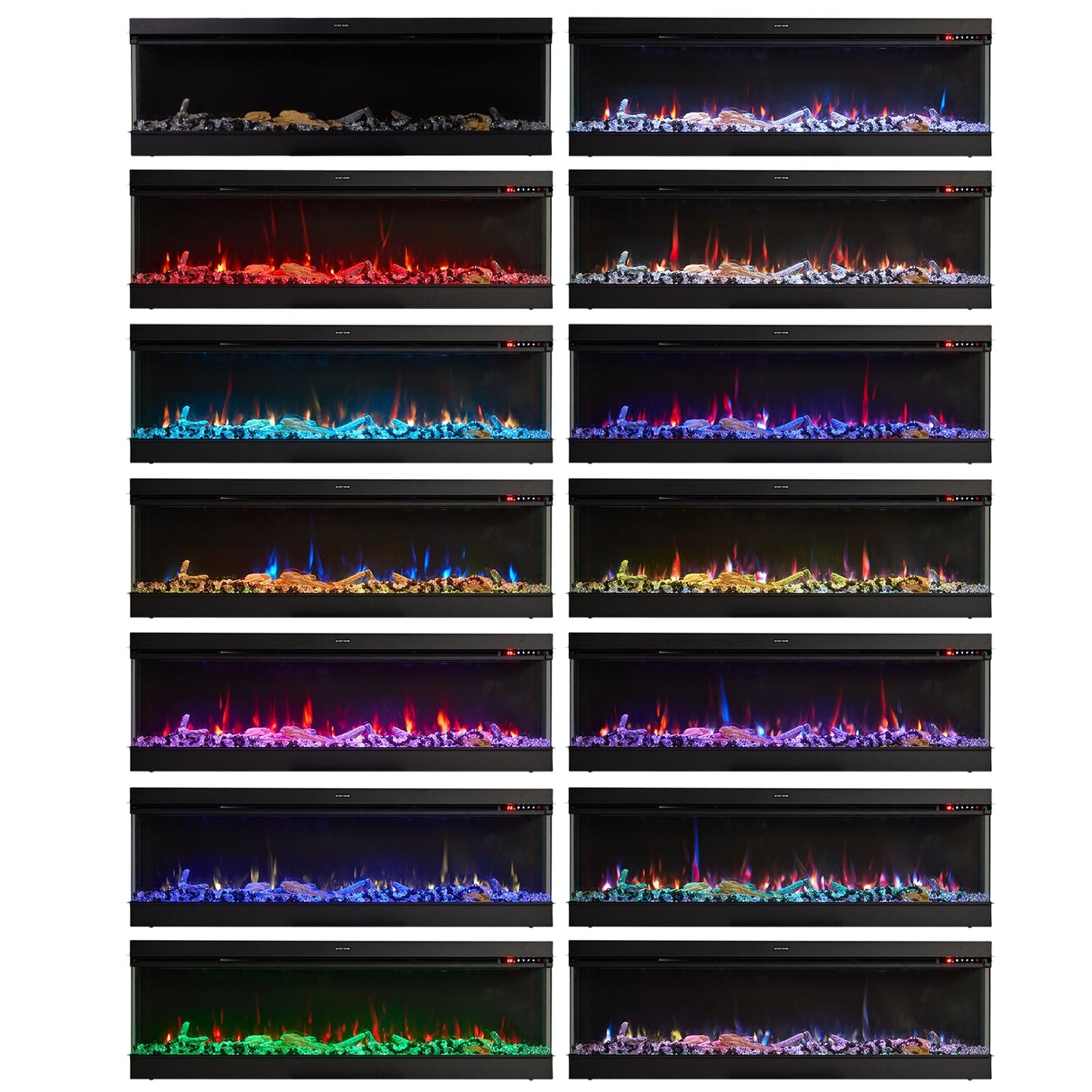 Smallbee 50/60/70/80inch 3-sided Electric Fireplace with Adjustable Color, Temperature and Timing, Controlled by APP