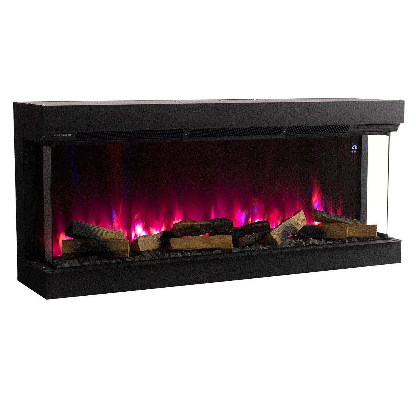 3-Sided Panoramic Smart Electric Fireplace with Customizable Flame & Heating Control Living and Home