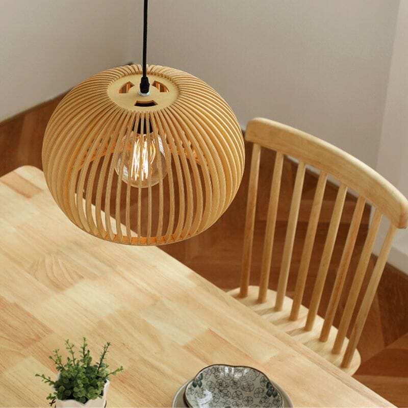 Lightsin Wooden Ceiling Pendant Light Modern Rustic Hanging Lamp for Living Room Kitchen Lightsin UK