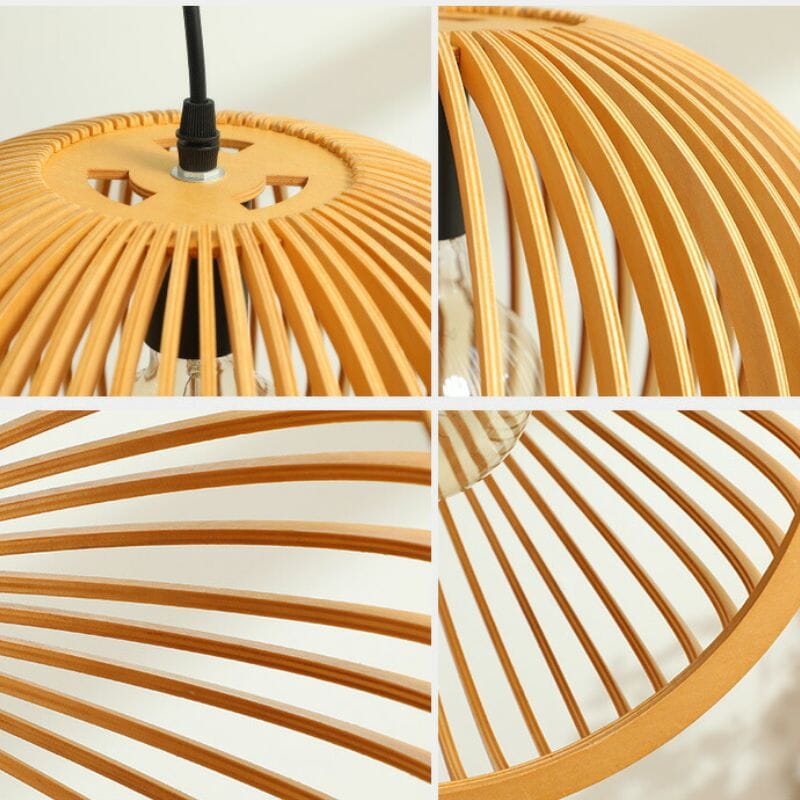Lightsin Wooden Ceiling Pendant Light Modern Rustic Hanging Lamp for Living Room Kitchen Lightsin UK