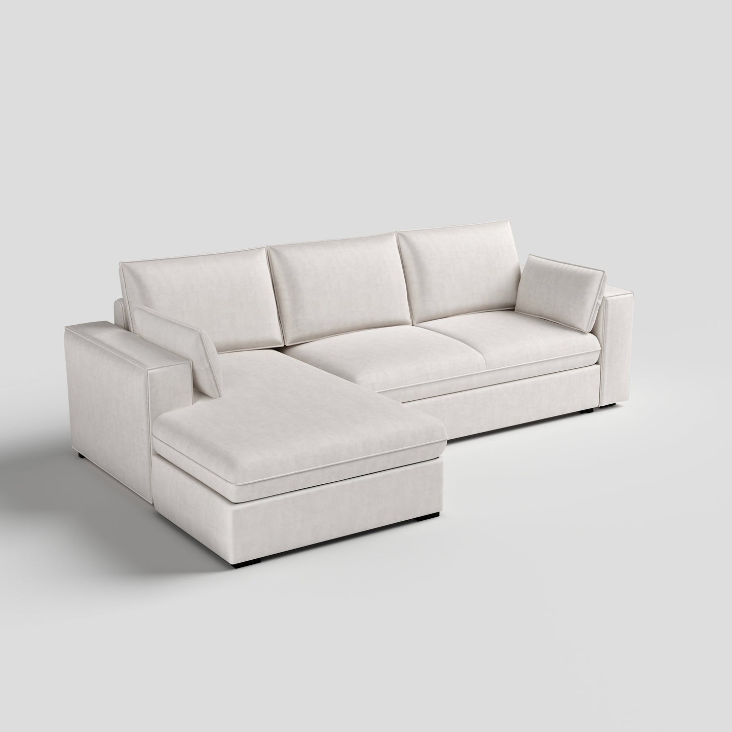 Cottonfy Creamy Tofu Block Pullout Sofa Bed with Storage
