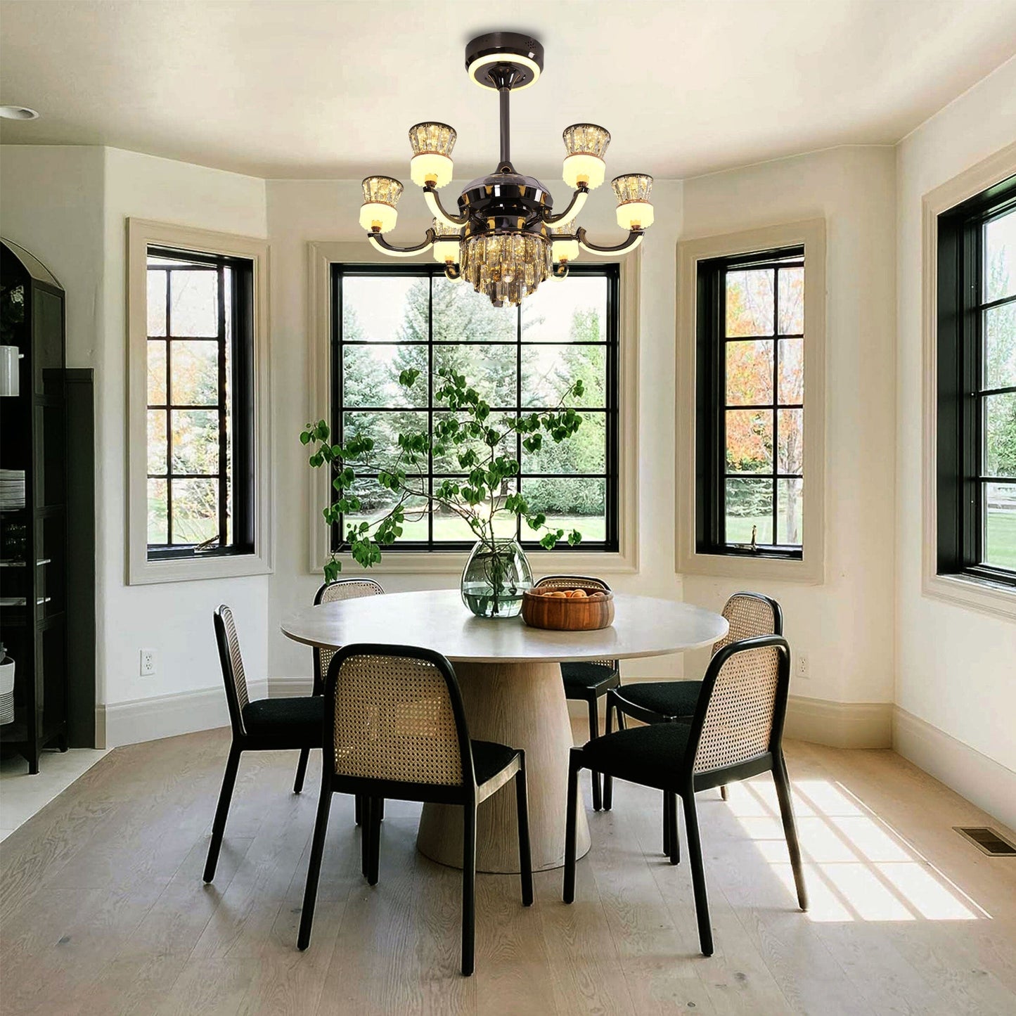 Lightsin Luxurious Palace Crystal Ceiling Fan with LED Color Changing Light Lightsin UK