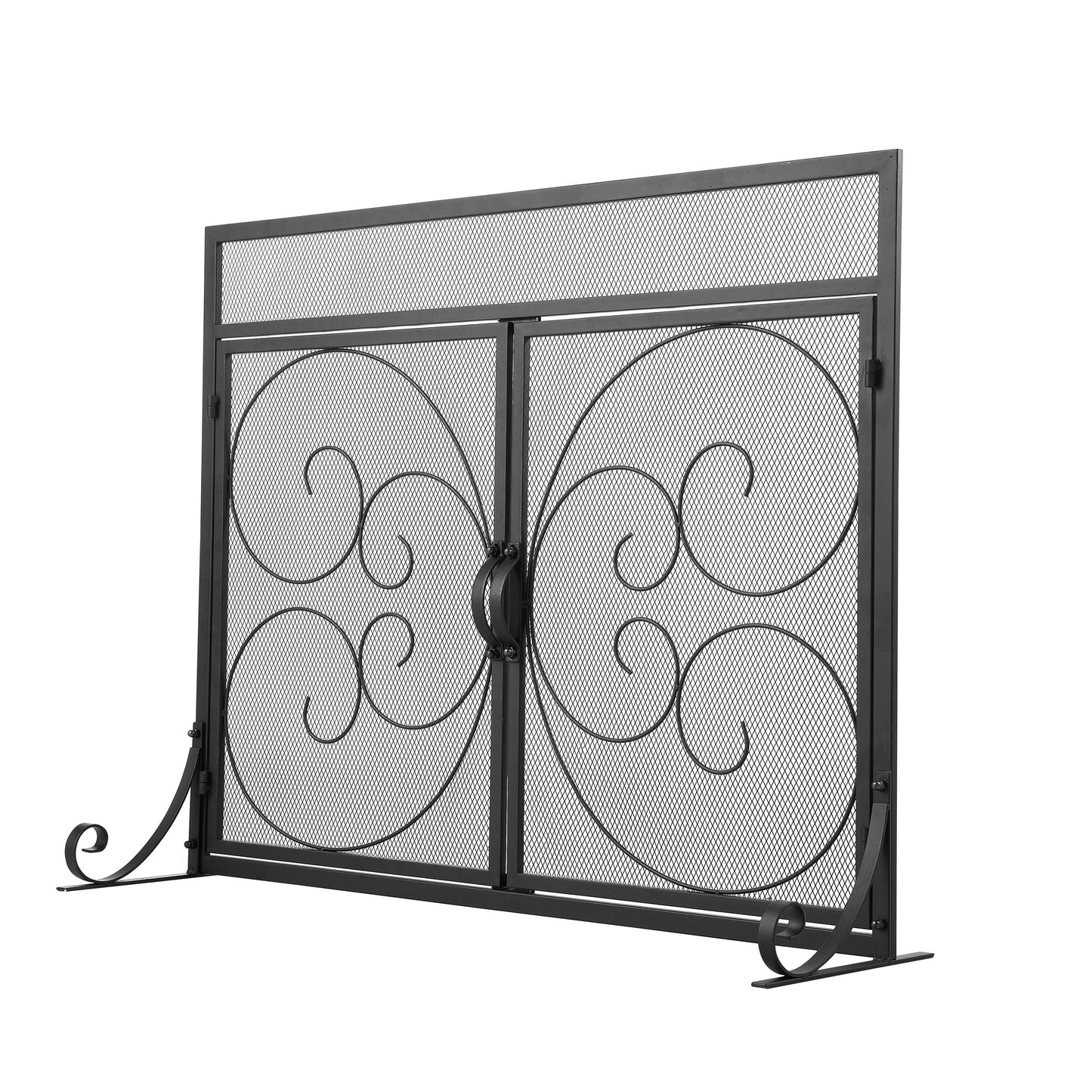 Smallbee Iron Fireplace Screen Black Powder Coated – 89x25x71.5cm