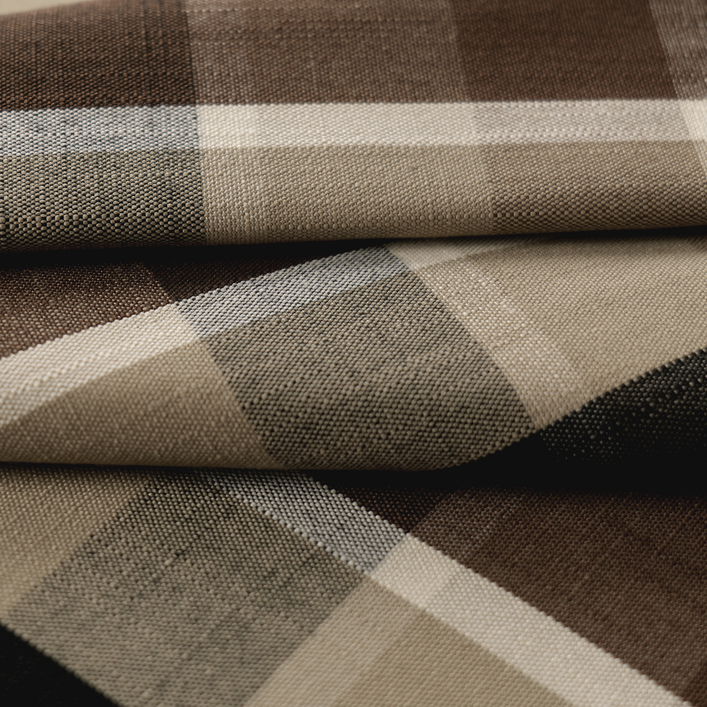 Mid-weight Windowpane Check Fabric Cotton, Mocha Brown, AR460046