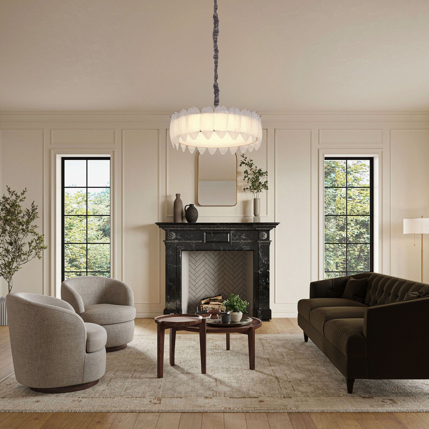 Lightsin Modern Glass Feather-Inspired Dimmable Pendant Light Lightsin UK