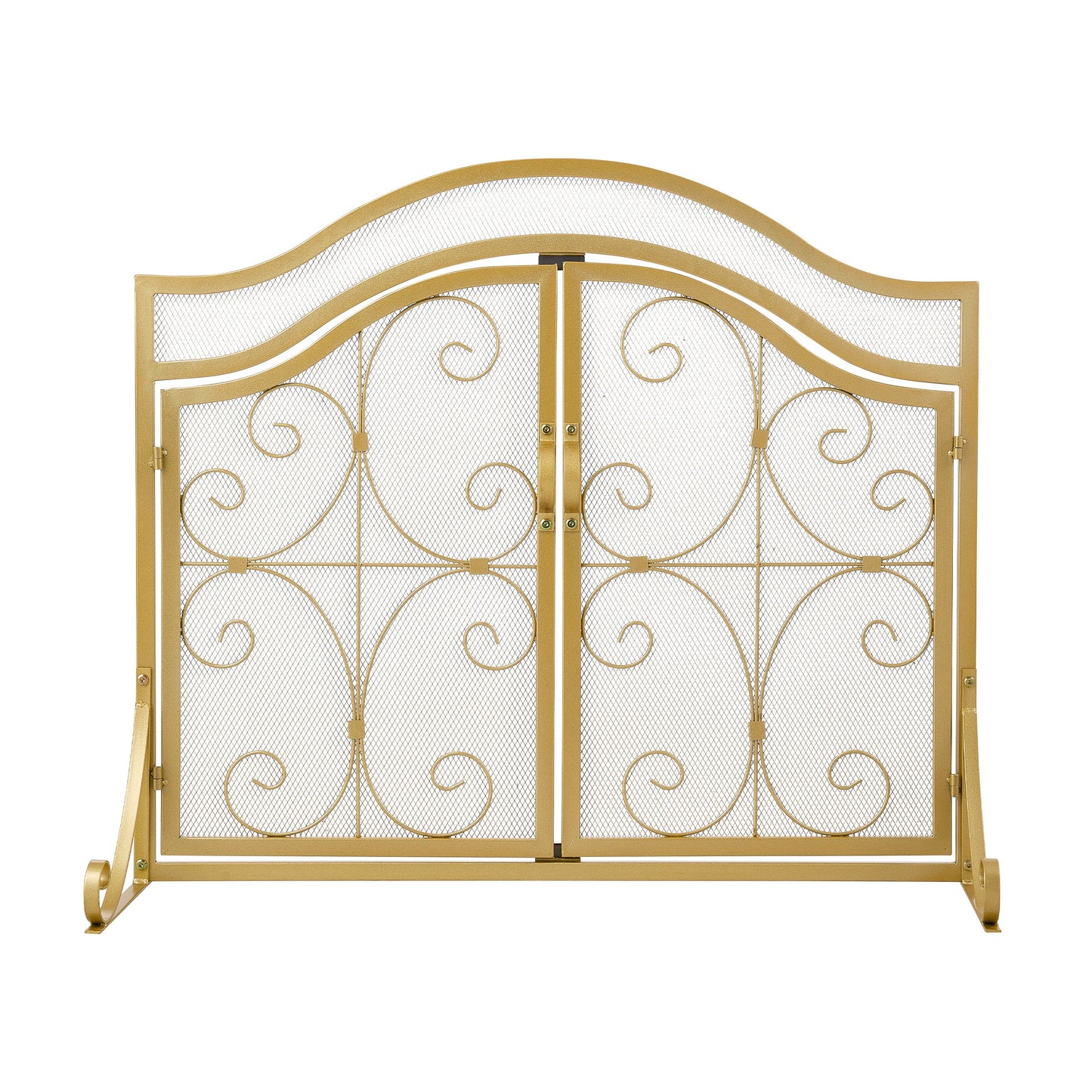 Smallbee Iron Fireplace Screen Gold Powder Coated – 90x32x78.8cm