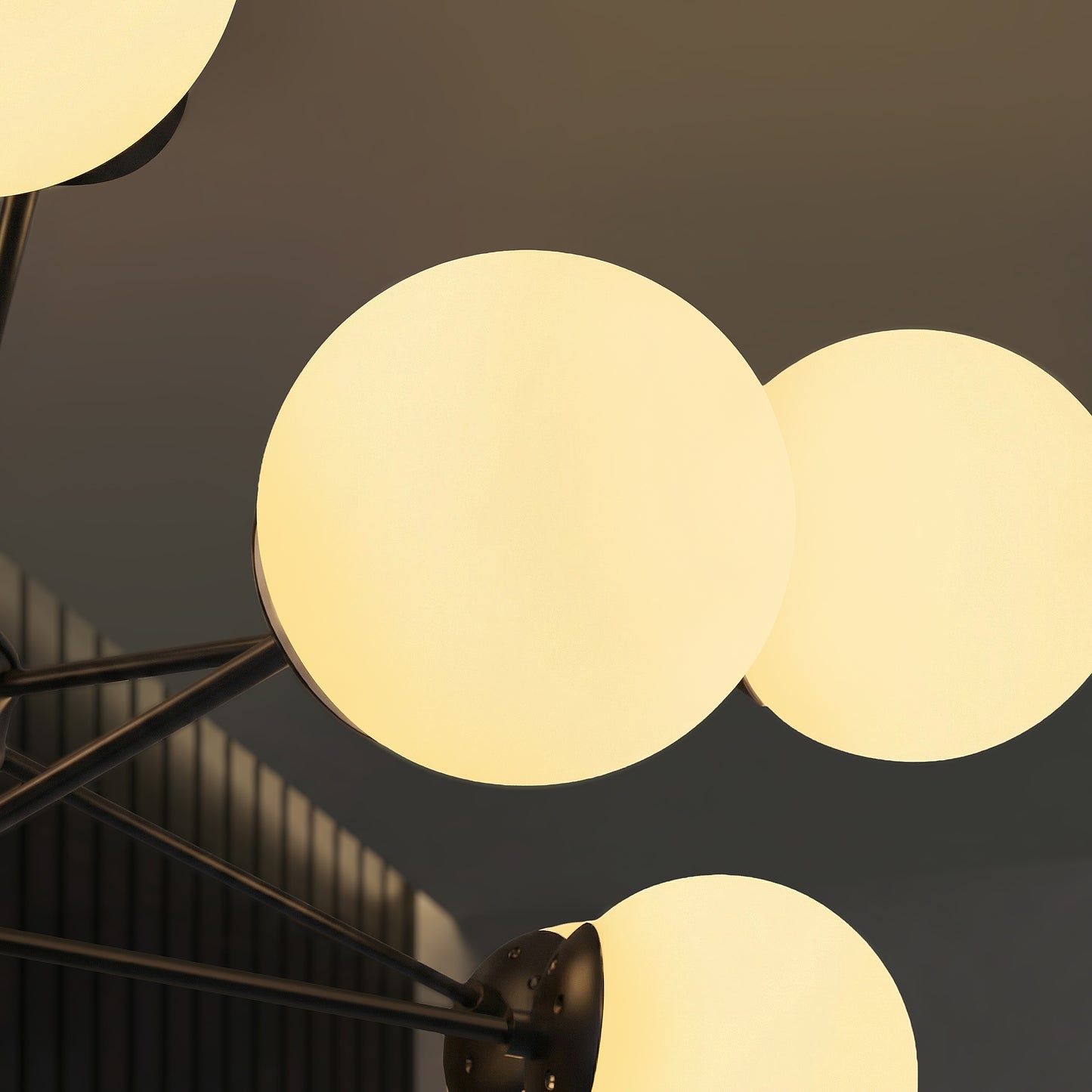 Cumulus - Modern Metal Chandelier Tubular Design Chandelier with LED White Shade