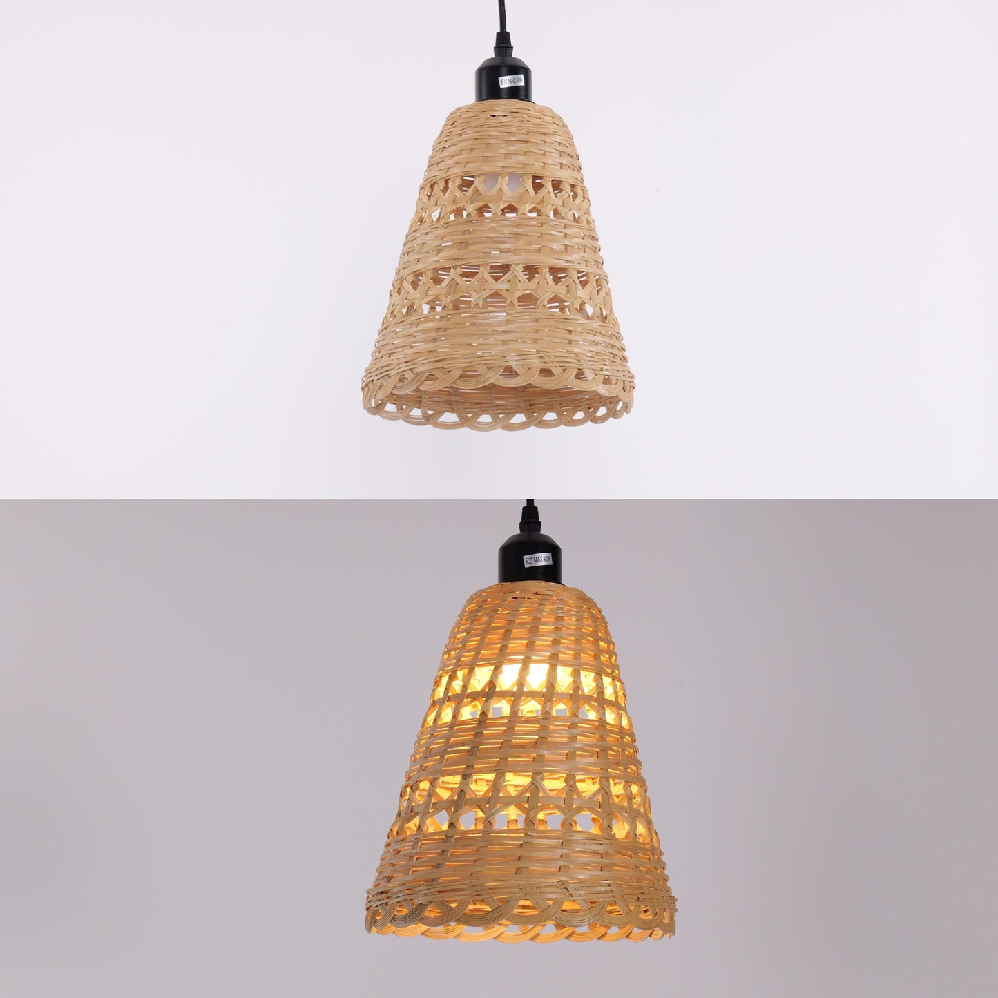 Lightsin Modern Bamboo Handwoven Warm Glow Pendant Light Lightsin UK
