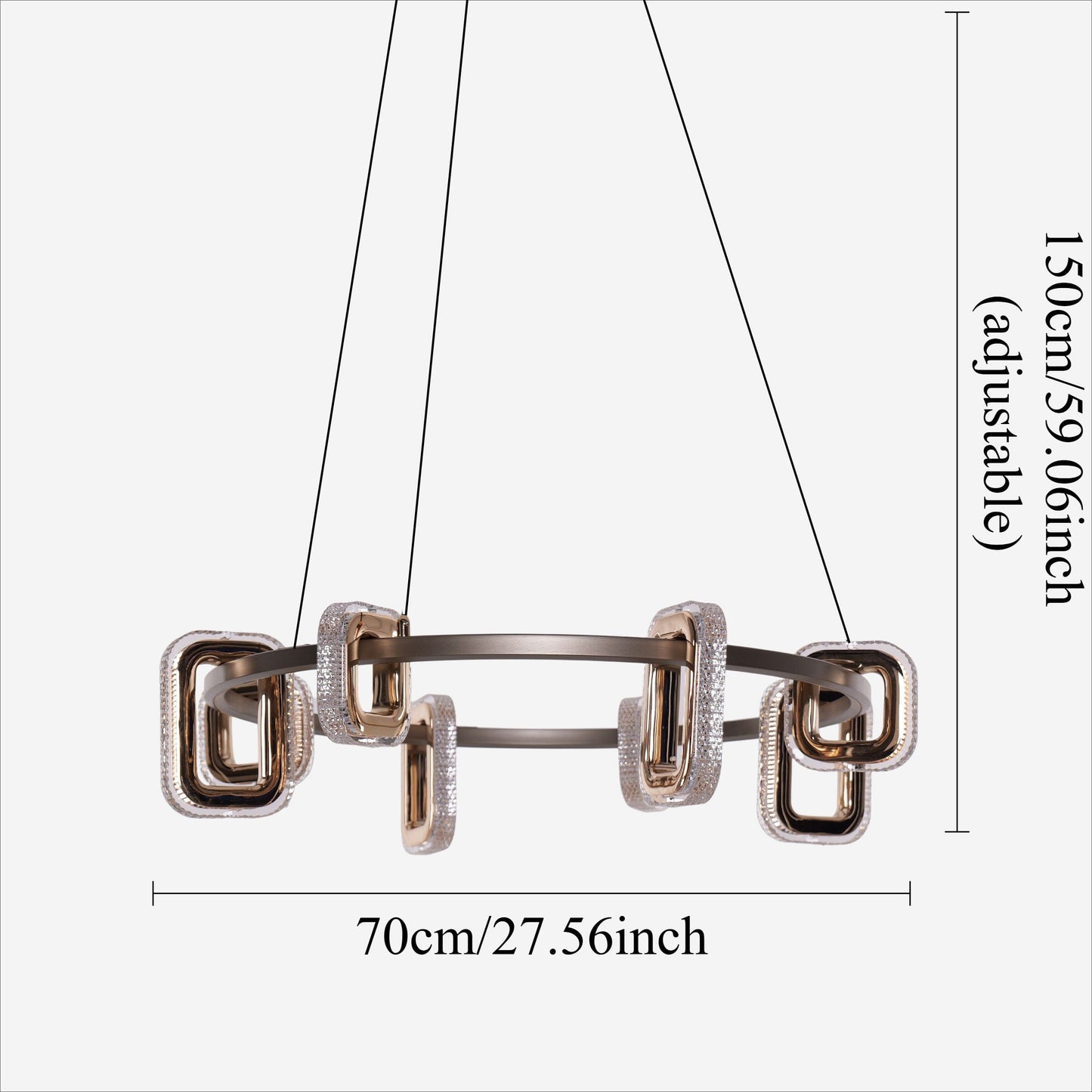 Lightsin Gold Geometric LED Pendant Light with Acrylic Accents Lightsin UK