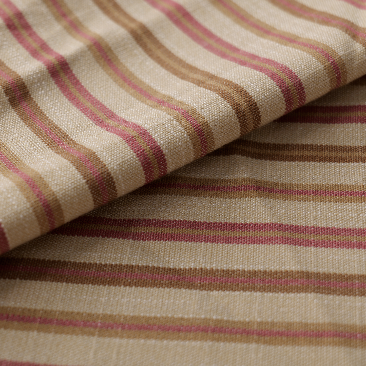 Mid-weight Banded Stripes Fabric Cotton, Dusky Rose, AR460037