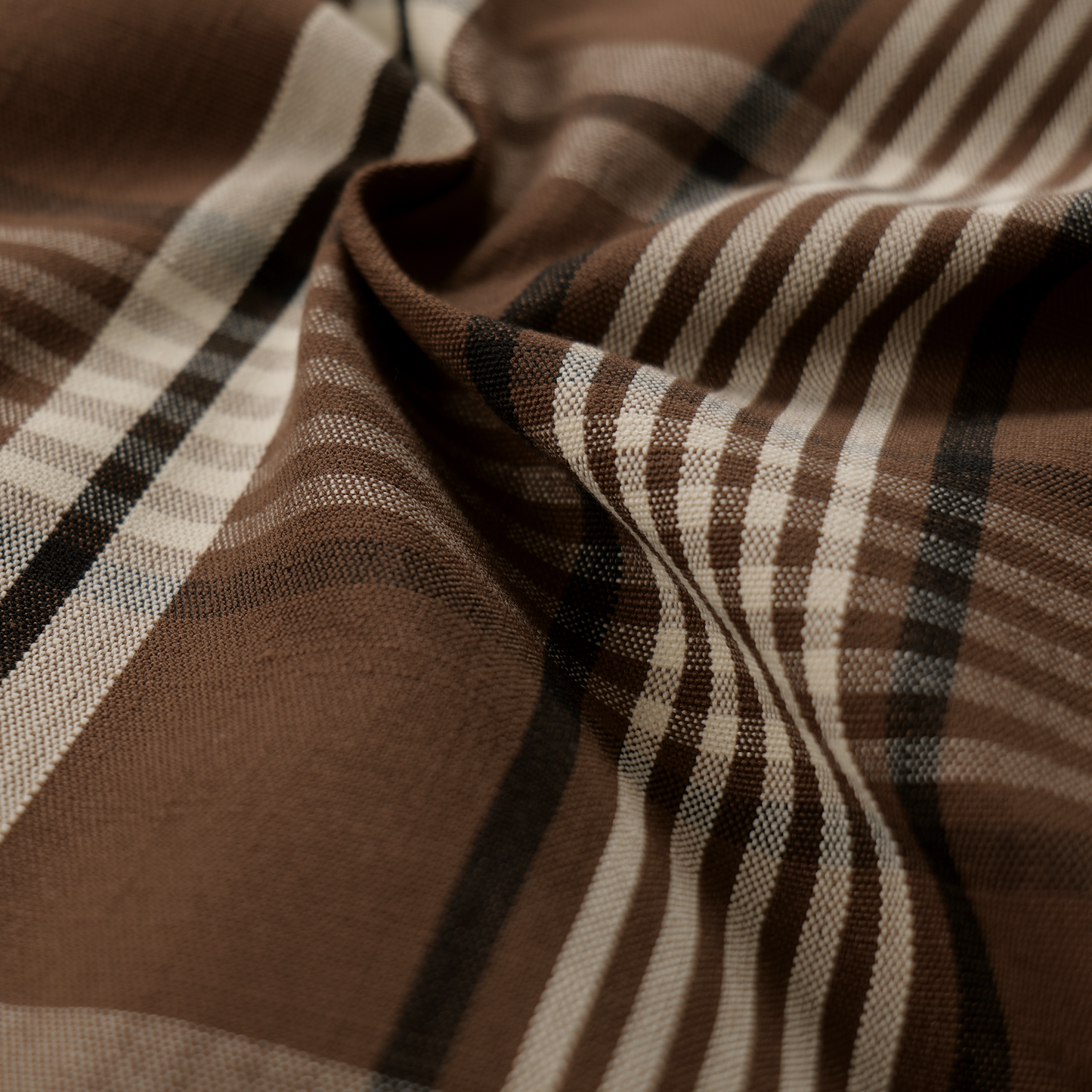 Mid-weight Plaid Fabric Cotton, Espresso Coffee, AR460040
