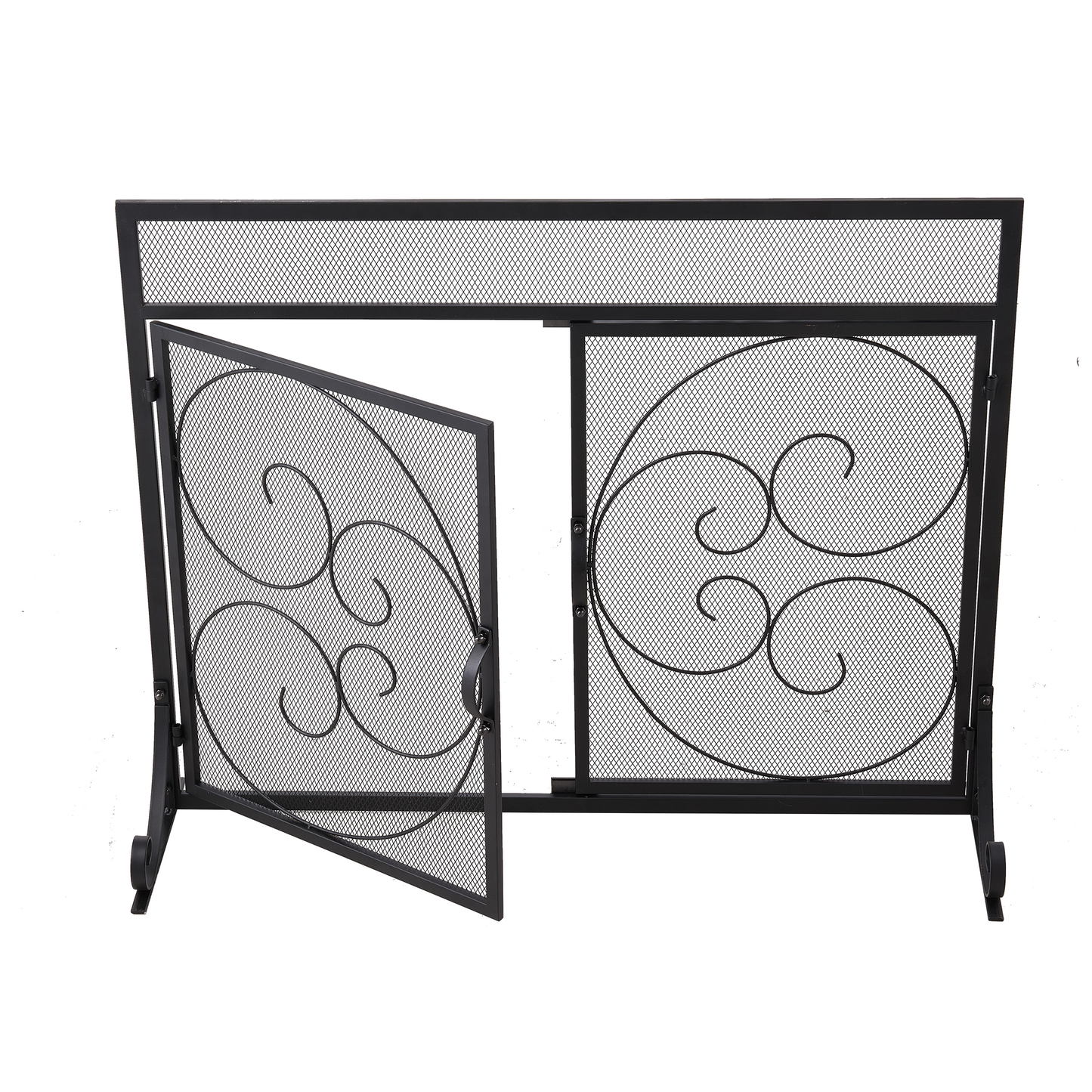 Smallbee Iron Fireplace Screen Black Powder Coated – 89x25x71.5cm