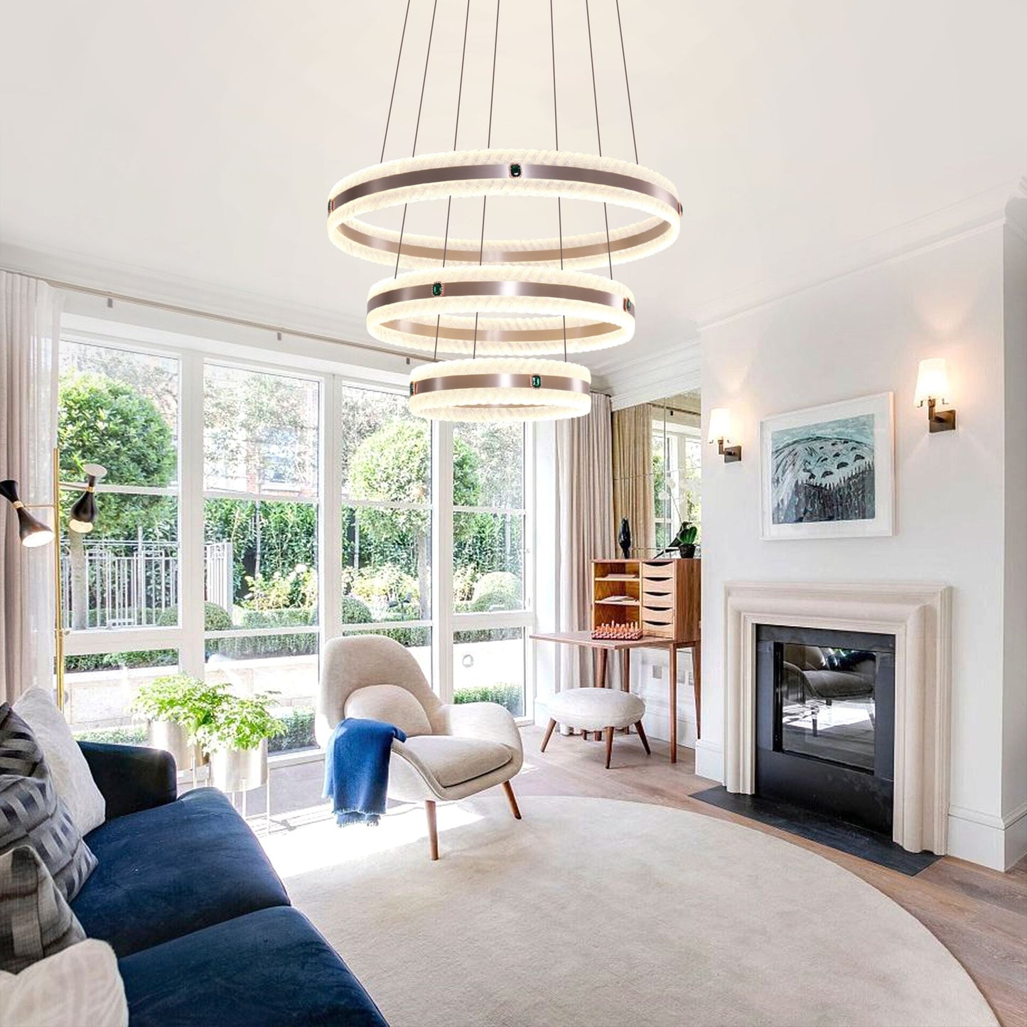 Lightsin Elegant Gold Interwoven Ring Pendant Light Lightsin UK