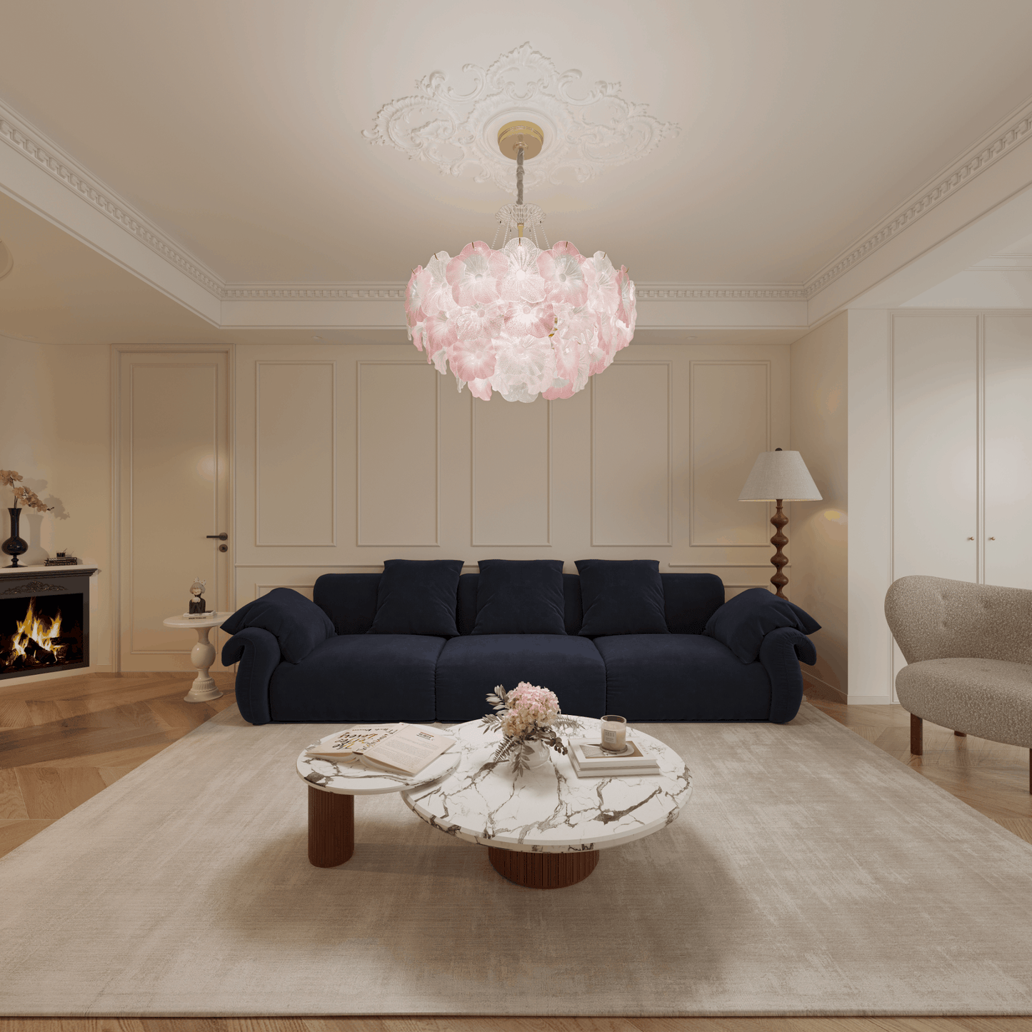 Lightsin Elegant Glass Chandelier with Adjustable Hanging Length Lightsin UK