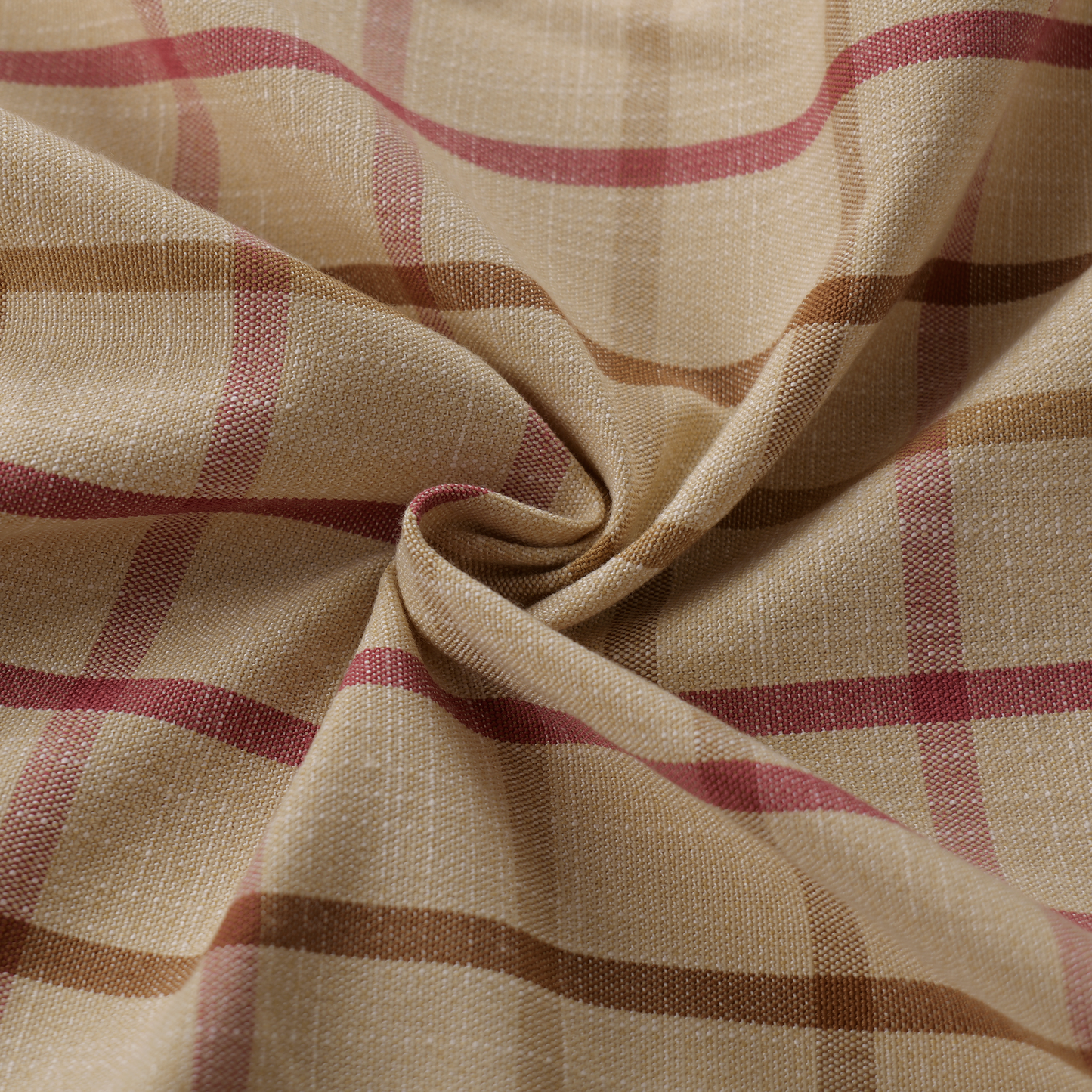 Mid-weight Windowpane Check Fabric Cotton, Dusky Rose, AR460036