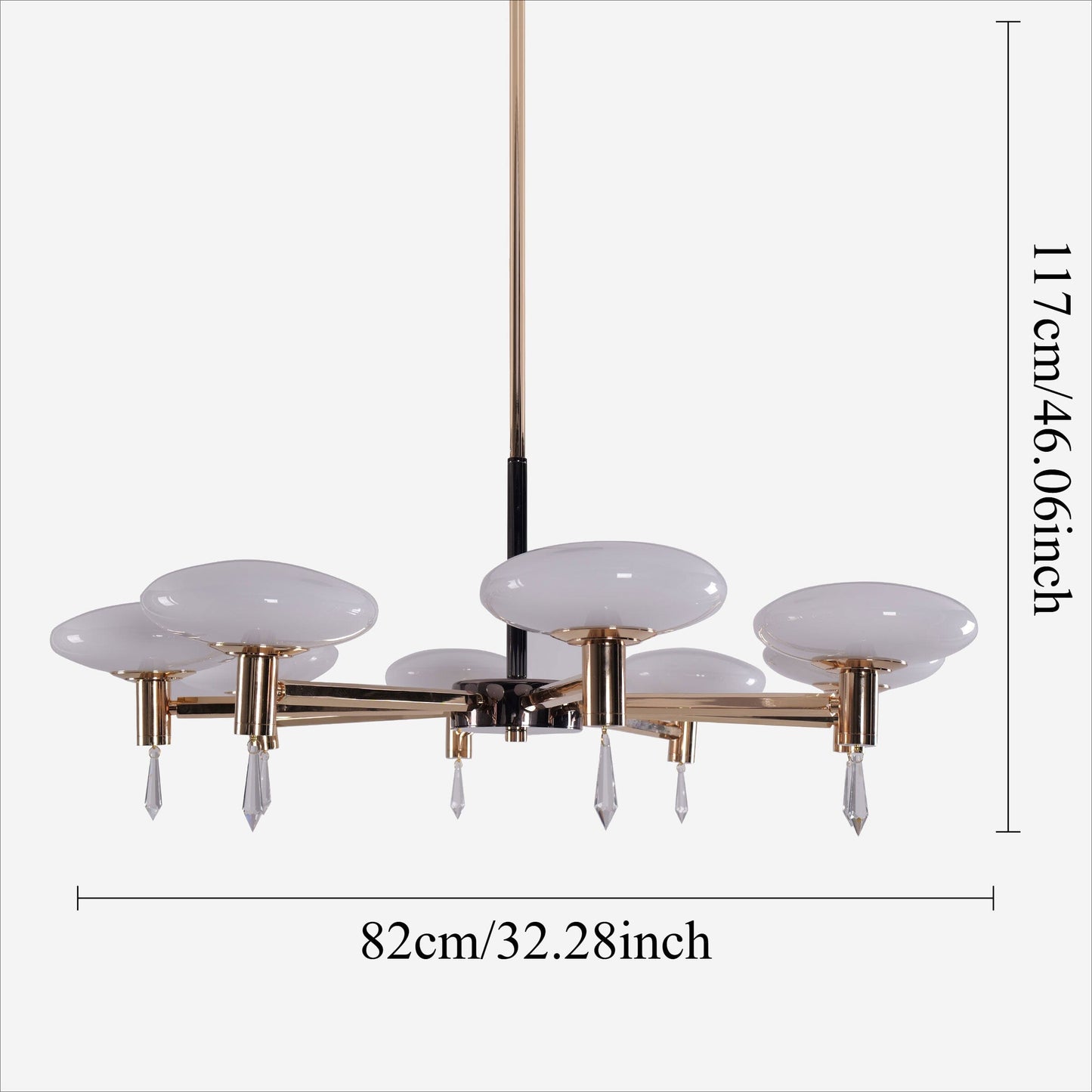 Lightsin Modern Gold LED Chandelier with Glass Shades Lightsin UK