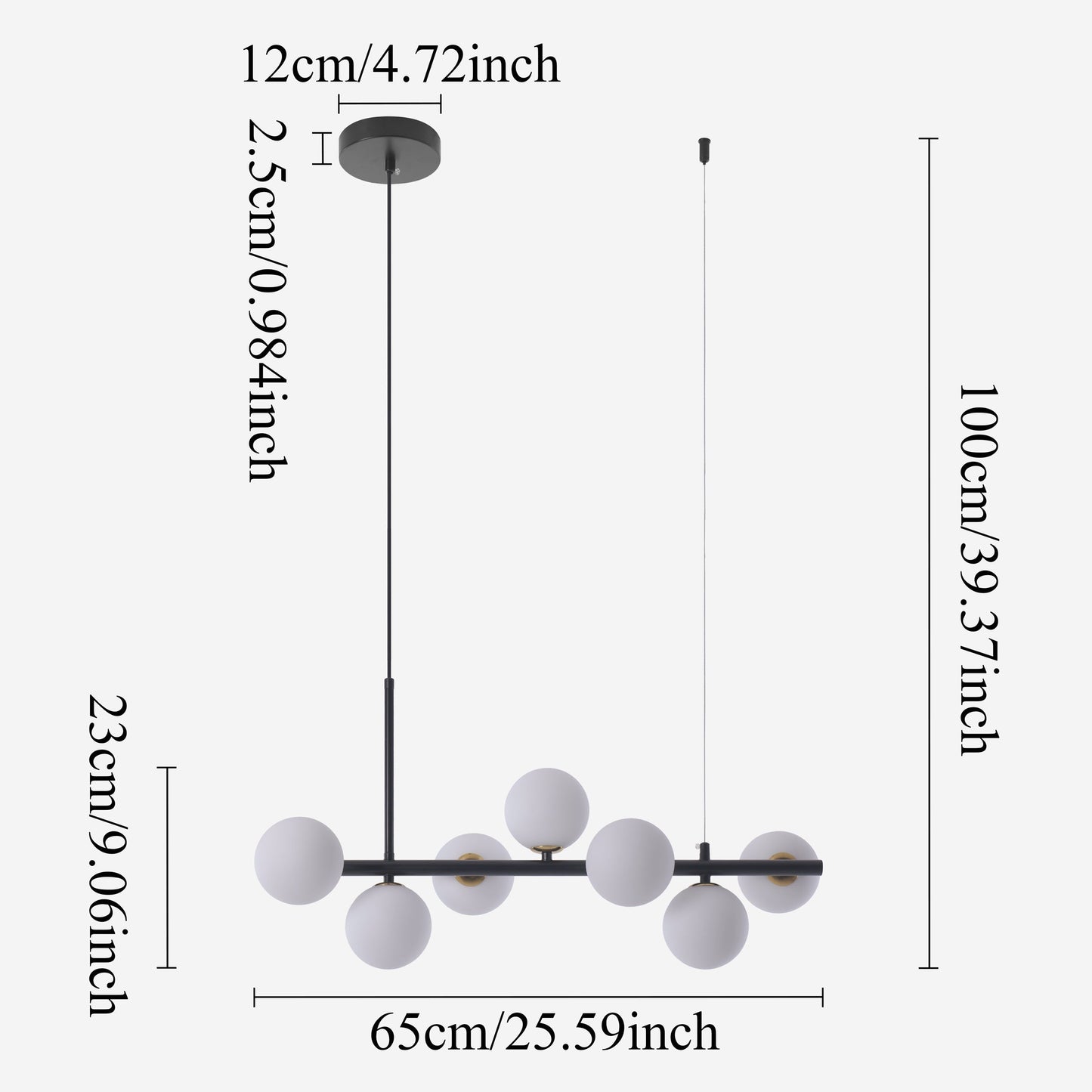 Cumulus - Modern Metal Chandelier with LED White Shade