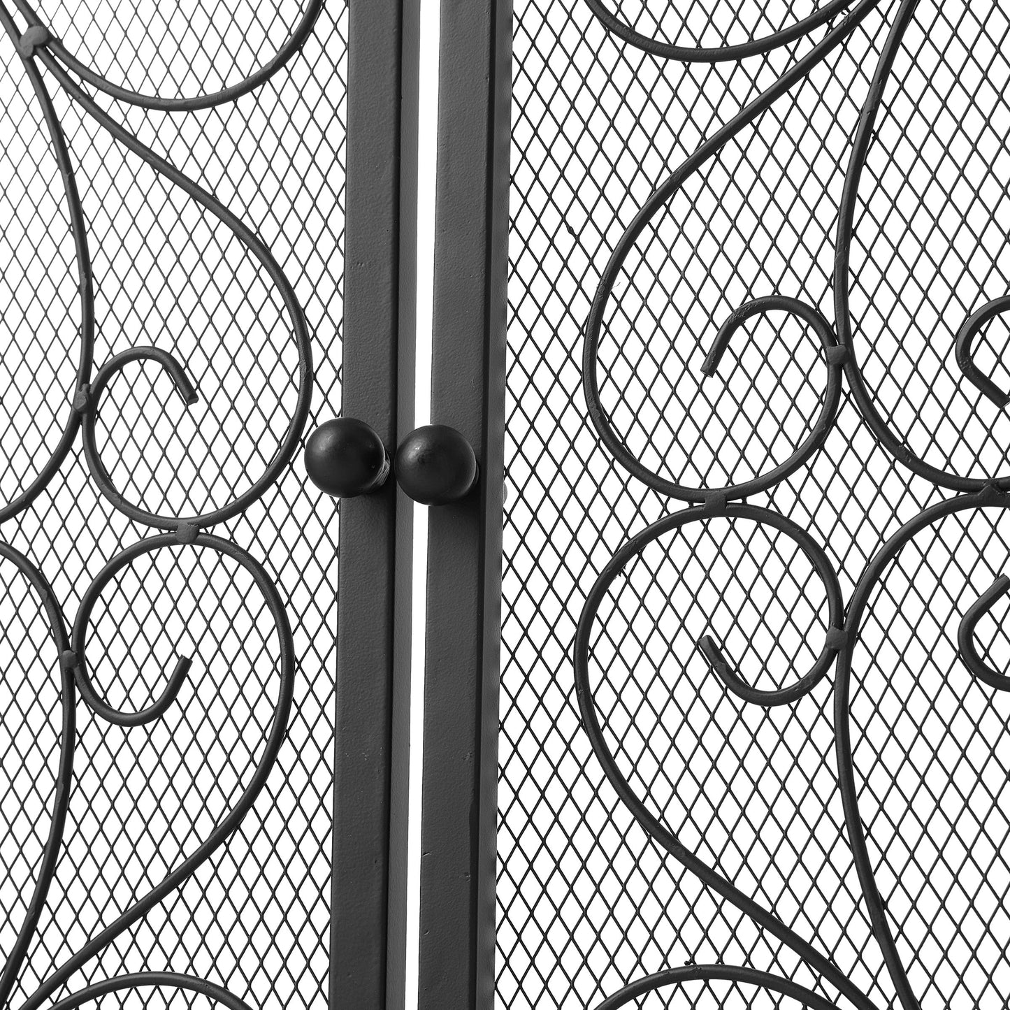 Smallbee Iron Fireplace Screen Black Powder Coated – 114.7x84x16.5cm