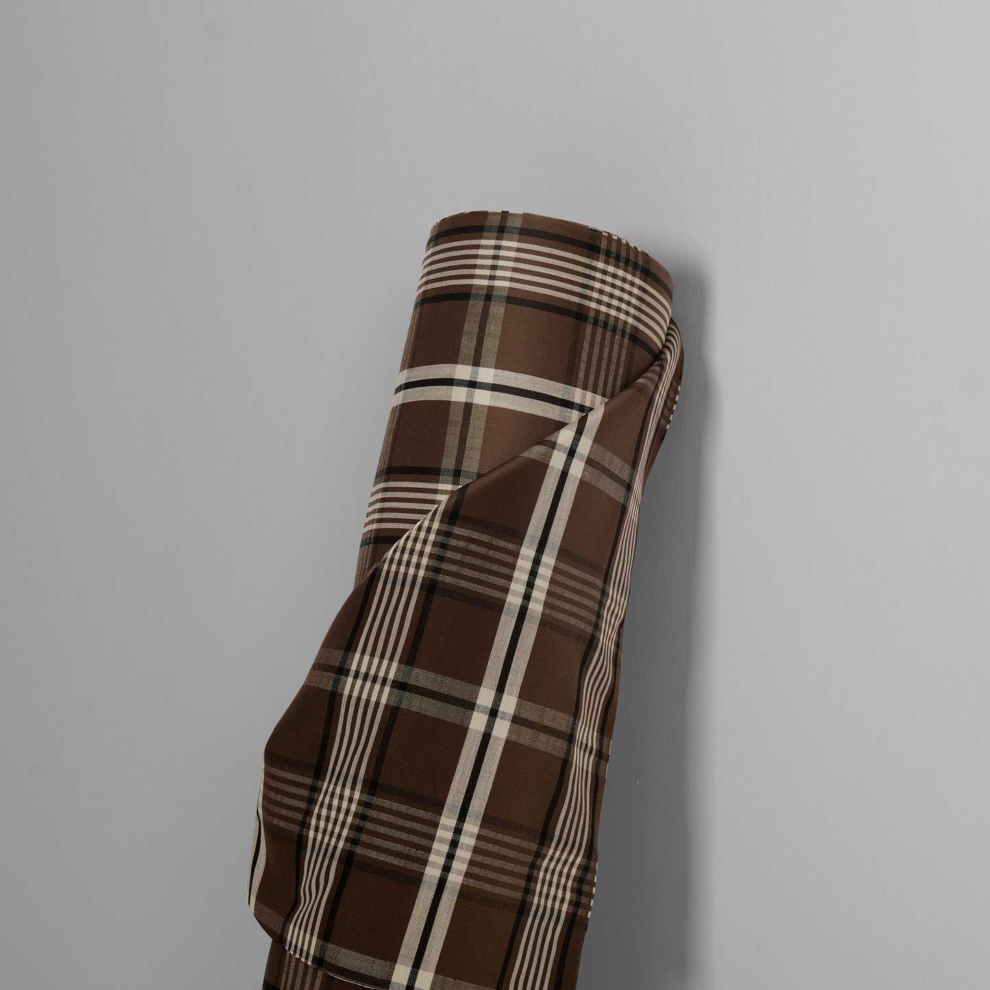Mid-weight Plaid Fabric Cotton, Espresso Coffee, AR460040