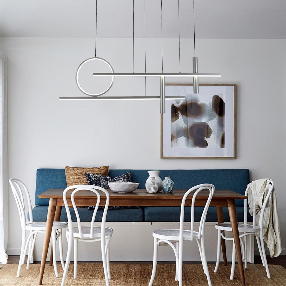 Lightsin LED Modern Linear Geometric Metal Pendant Light Lightsin UK
