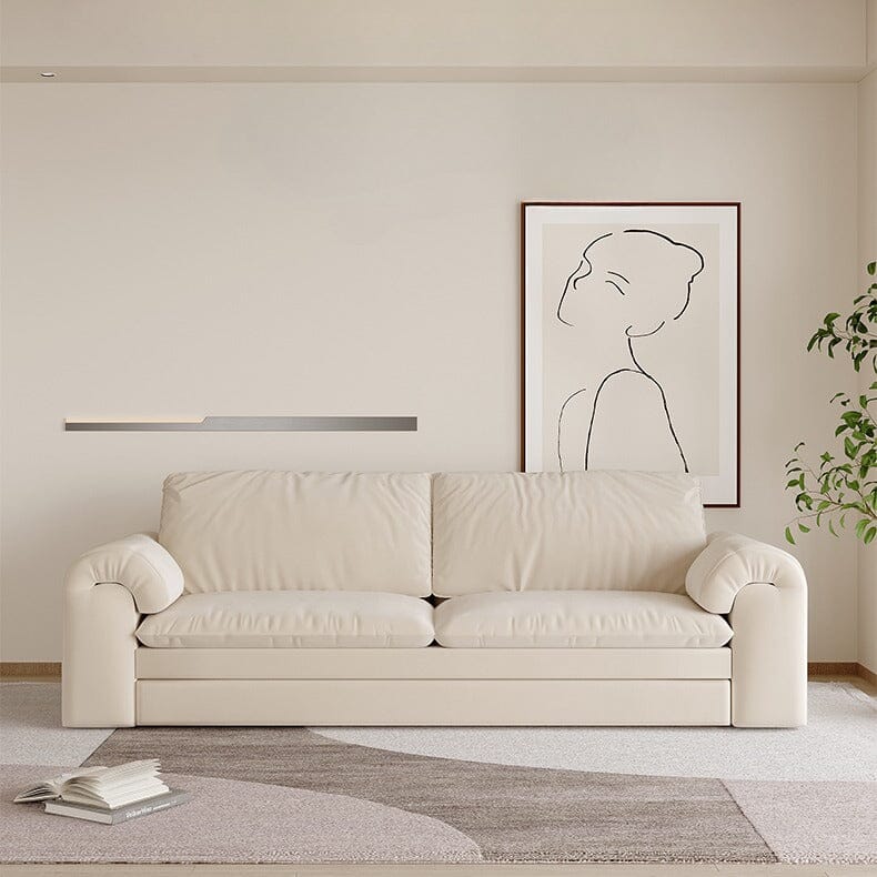 Cottonfy Cream Convertible Sleeper Sofa Bed with Drawers Living and Home