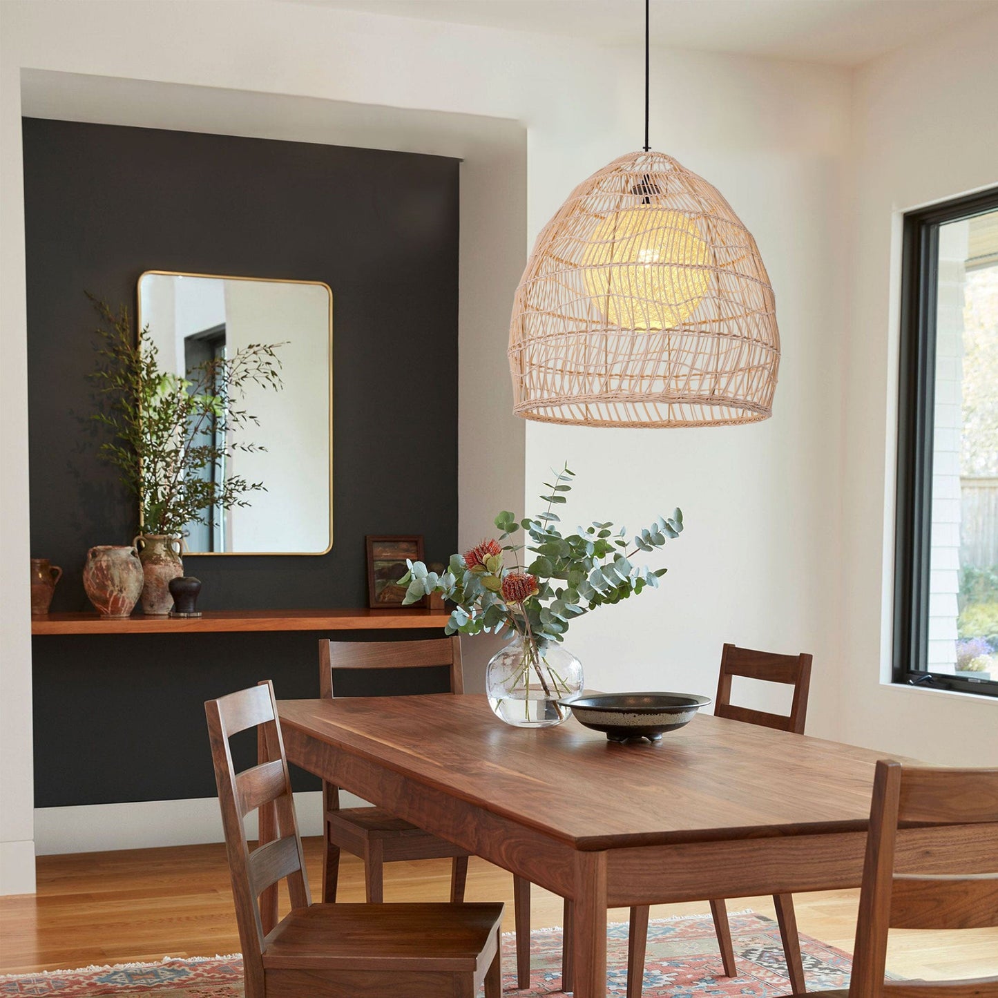 Lightsin Rattan Art Pendant Light Hanging Decor Rustic Style(Version A) Lightsin UK D50cm