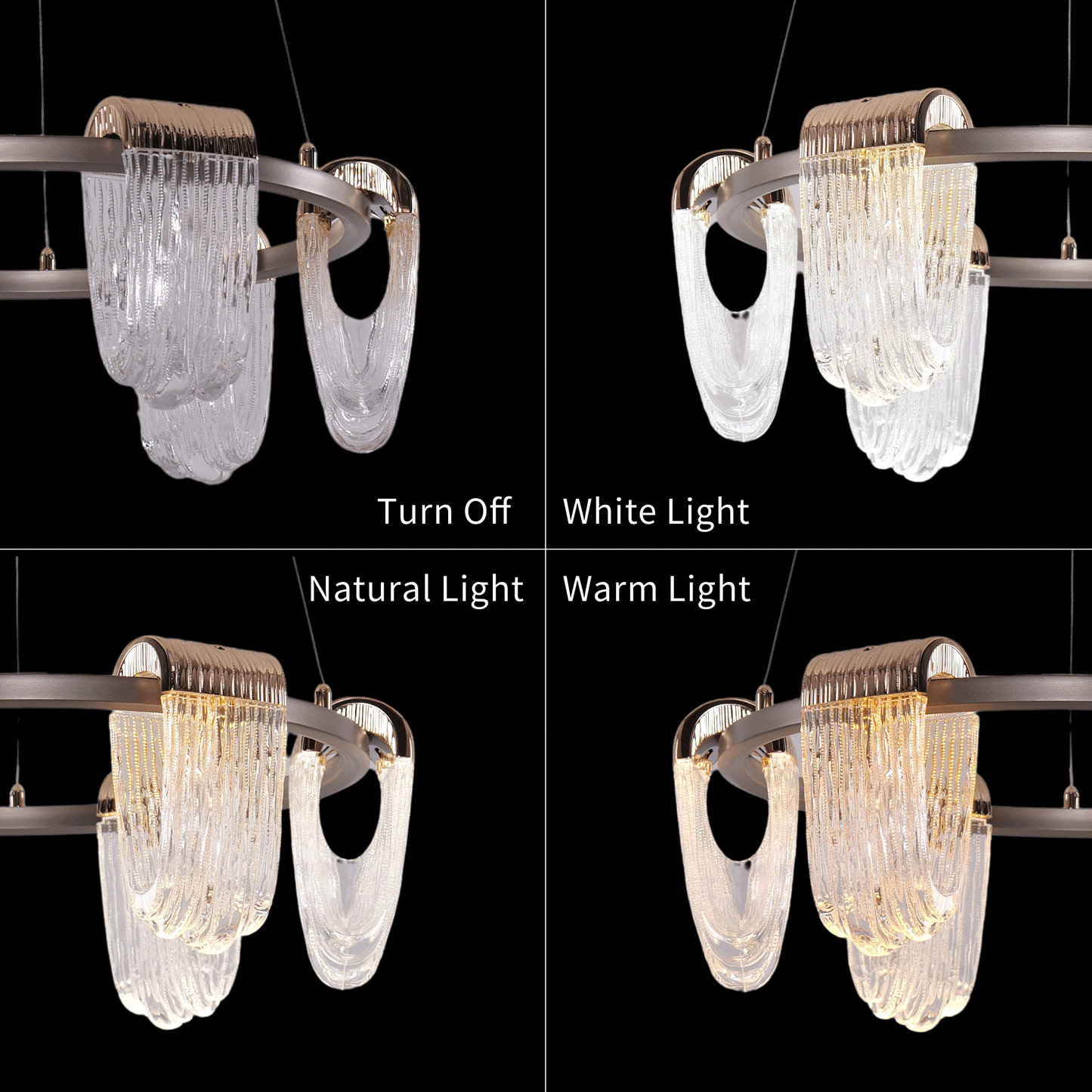 Modern LED Pendant Ceiling Light with Cascading Gold Acrylic Curves Lightsin UK