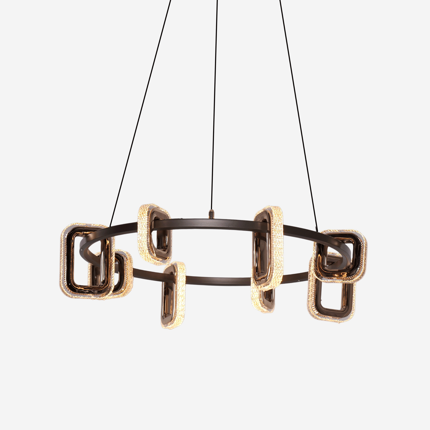 Lightsin Gold Geometric LED Pendant Light with Acrylic Accents Lightsin UK