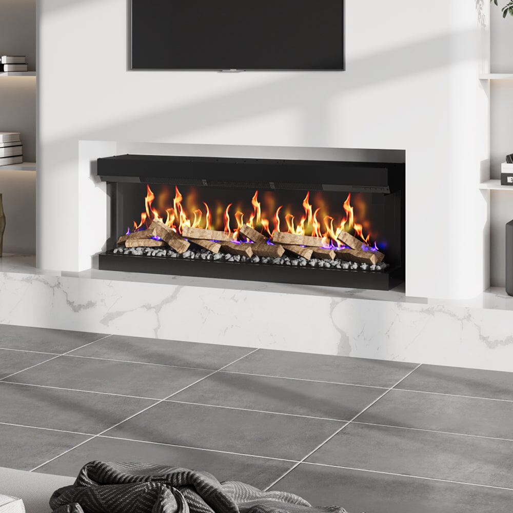 40/50/60/70inch 3-Sided Panoramic Smart Electric Fireplace with Customizable Flame & Heating Control Living and Home 50 inch Version A (12 Flame Colours)