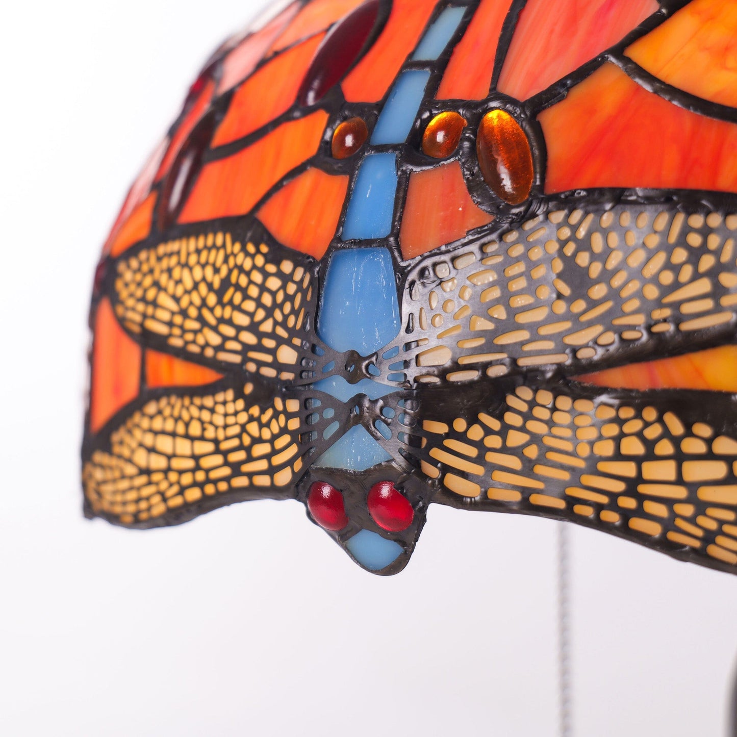 Lightsin Tiffany Table Lamp | Handcrafted Stained Glass Dragonfly Series Blue Dragonfly Lightsin UK