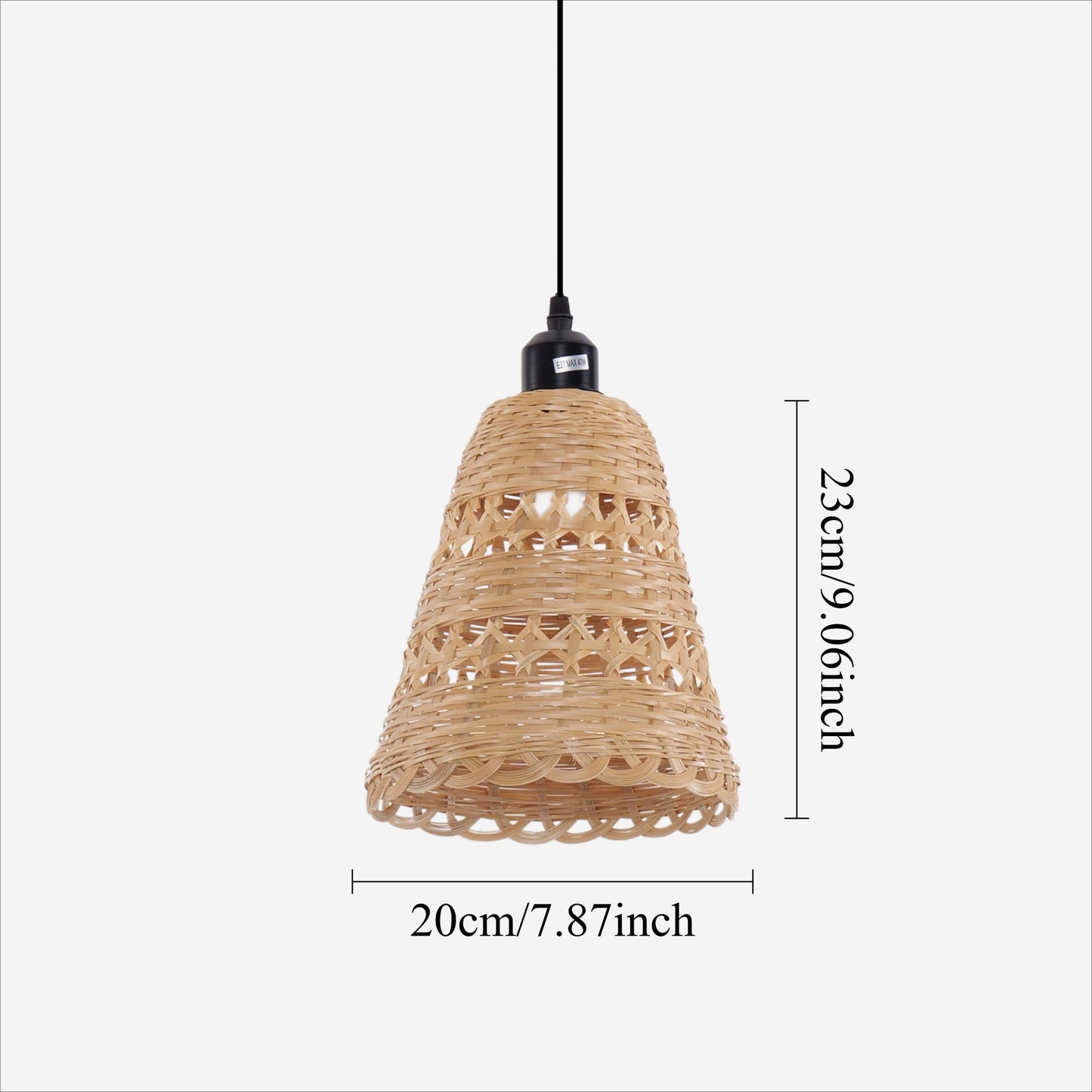 Lightsin Modern Bamboo Handwoven Warm Glow Pendant Light Lightsin UK