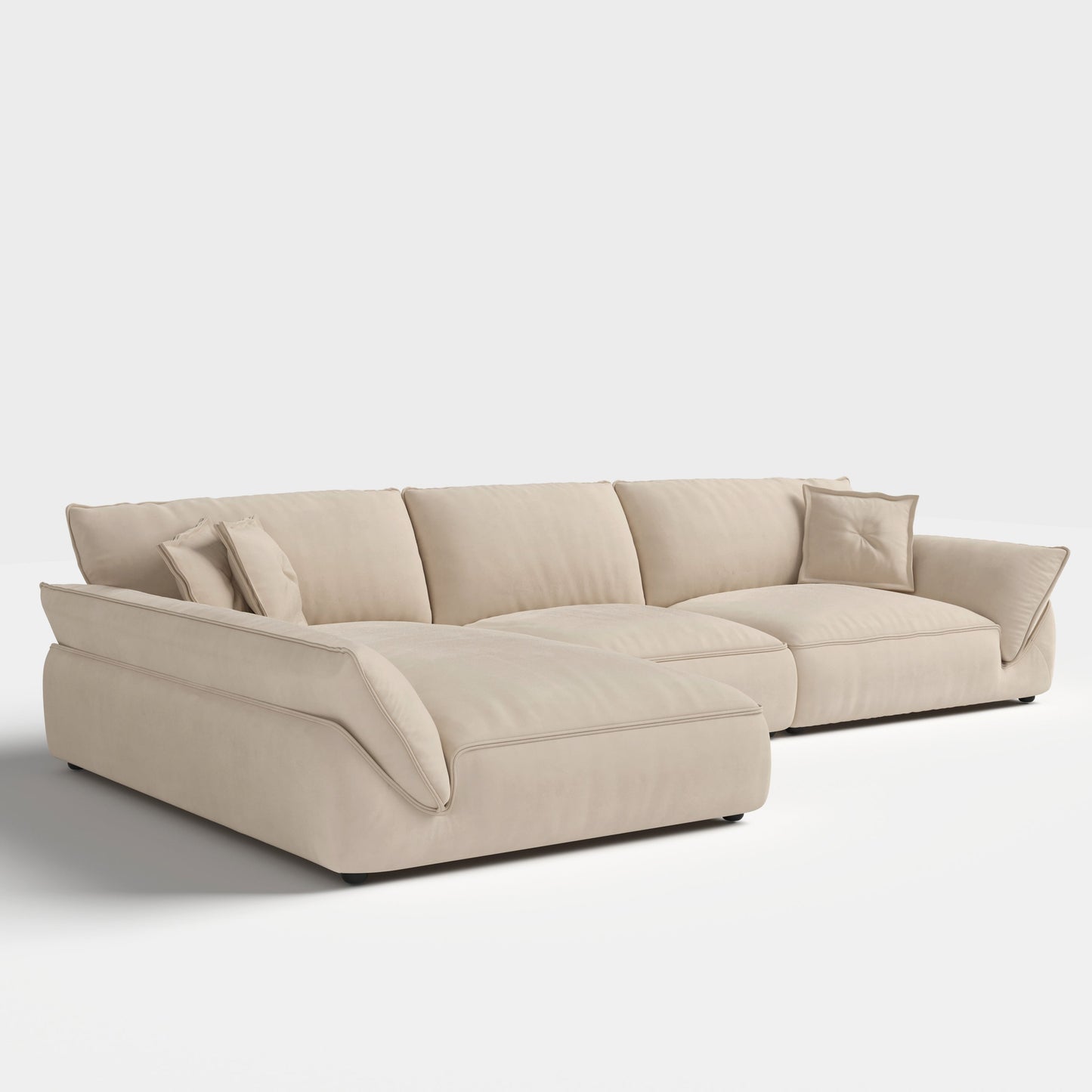 Cottonfy Cat-Scratch Resistant Fabric Elephant Ears Style Corner Sofa