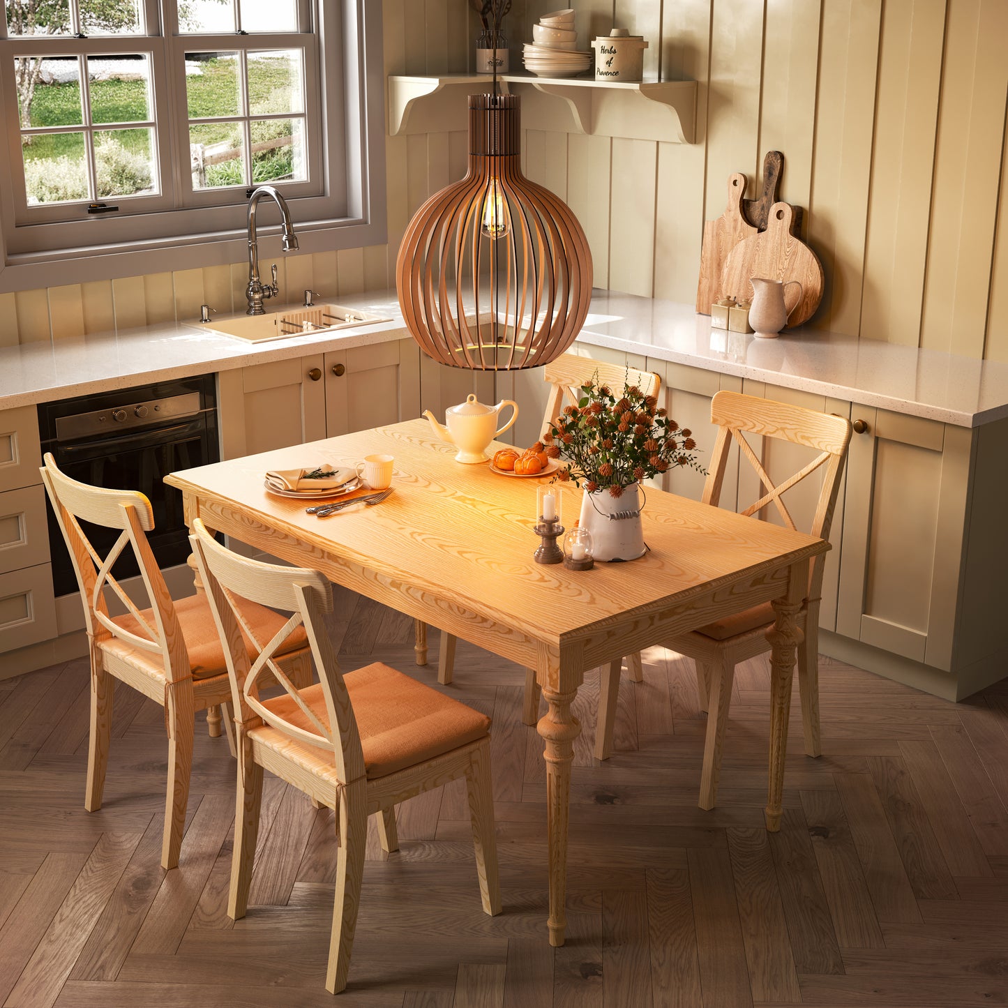 Shadome-Scandinavian LED Wooden Birdcage Pendant Light