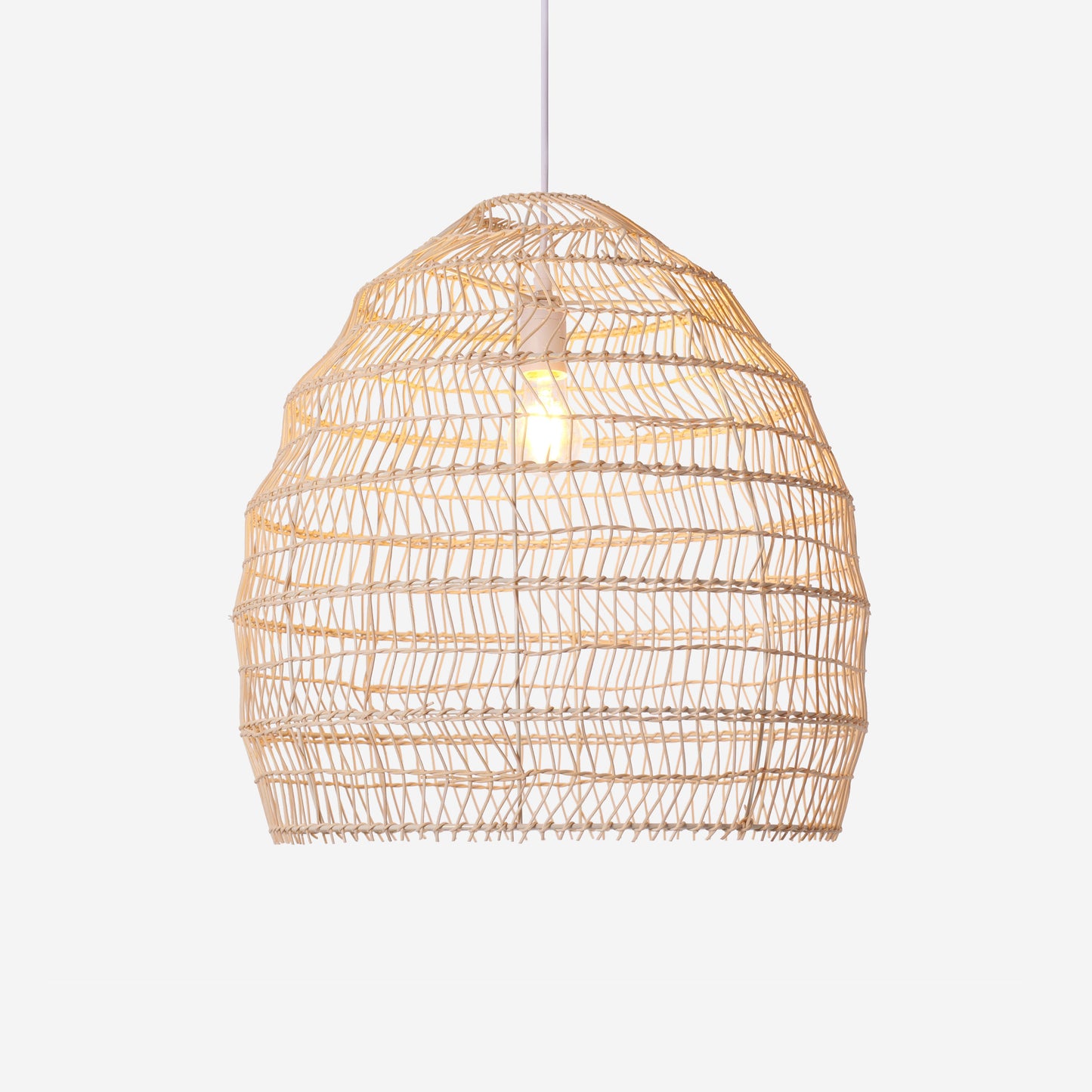 Natural Rattan Pendant Light | Handwoven Ceiling Lamp for Kitchen & Dining Room
