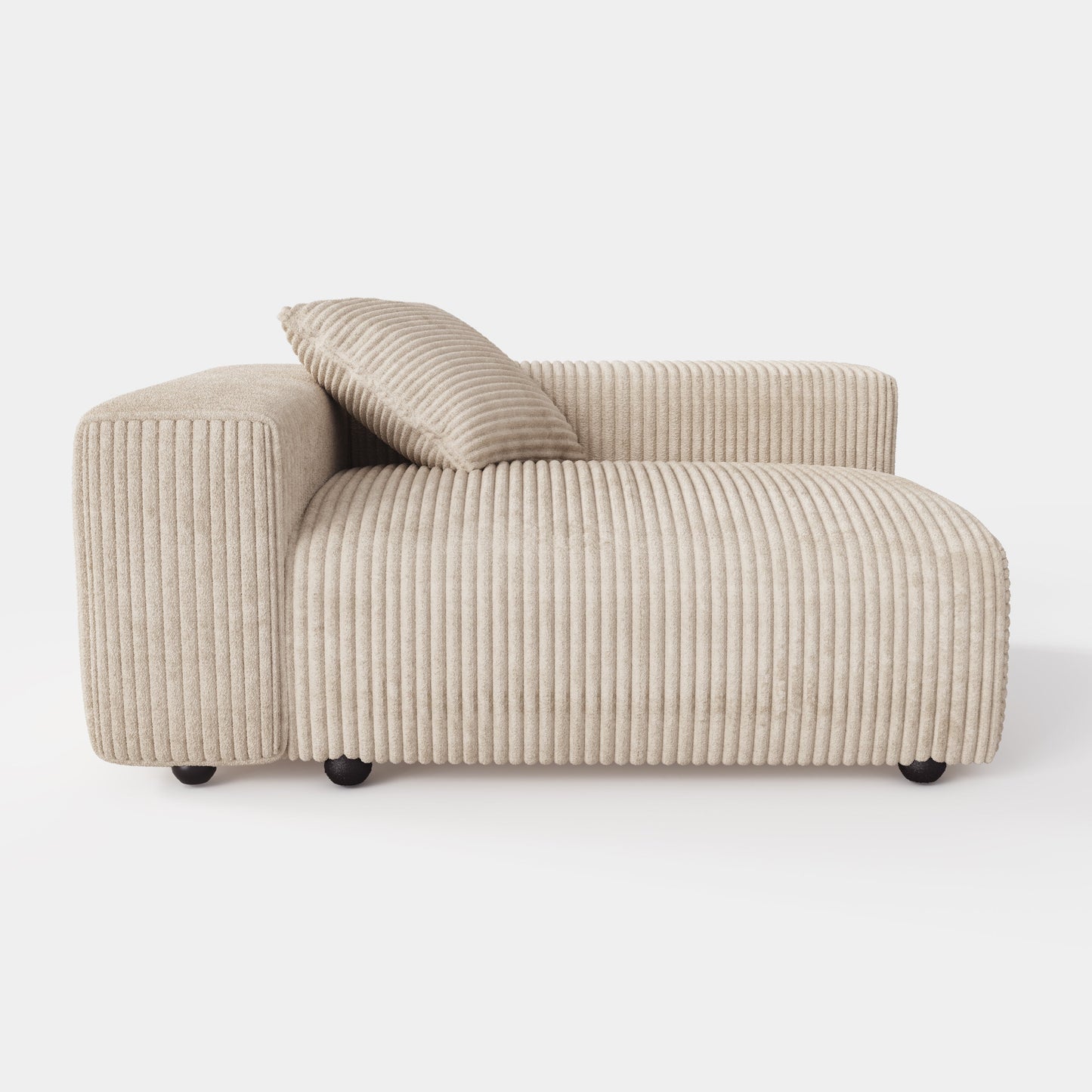 Corduroy Modular Wide Seat Chaise Sofa Block