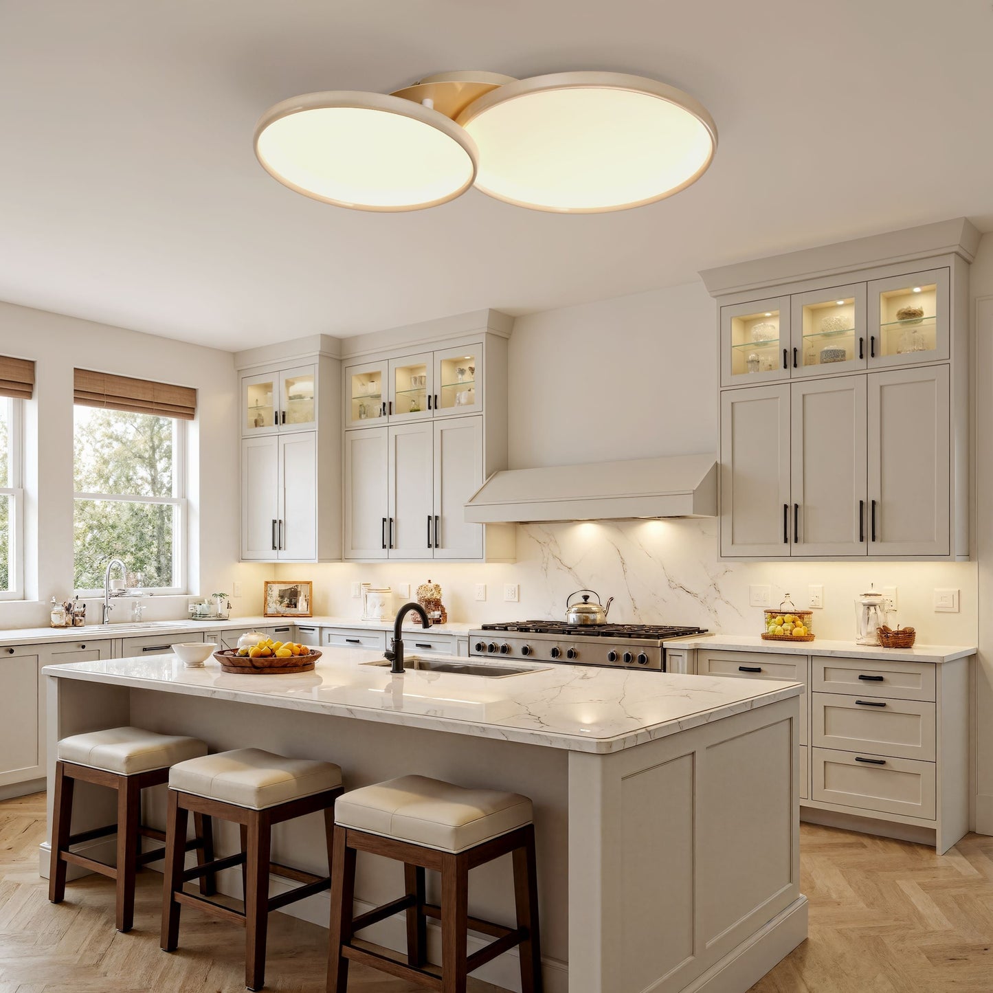 Lightsin Full Spectrum Dimmable Ivory White Aluminum Round LED Ceiling Light Lightsin UK