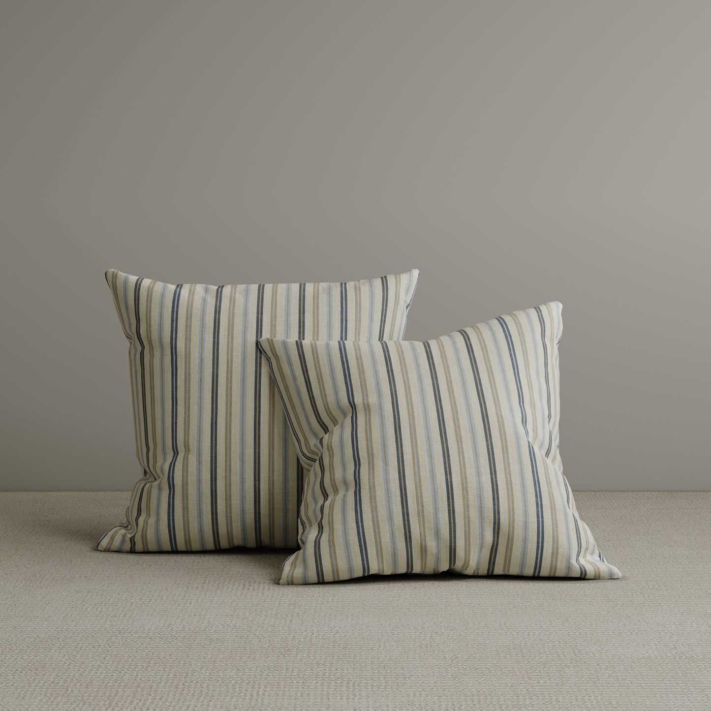 Square Exclusive Design Cushion in Light Blue Striped Cotton Linen, 45*45CM